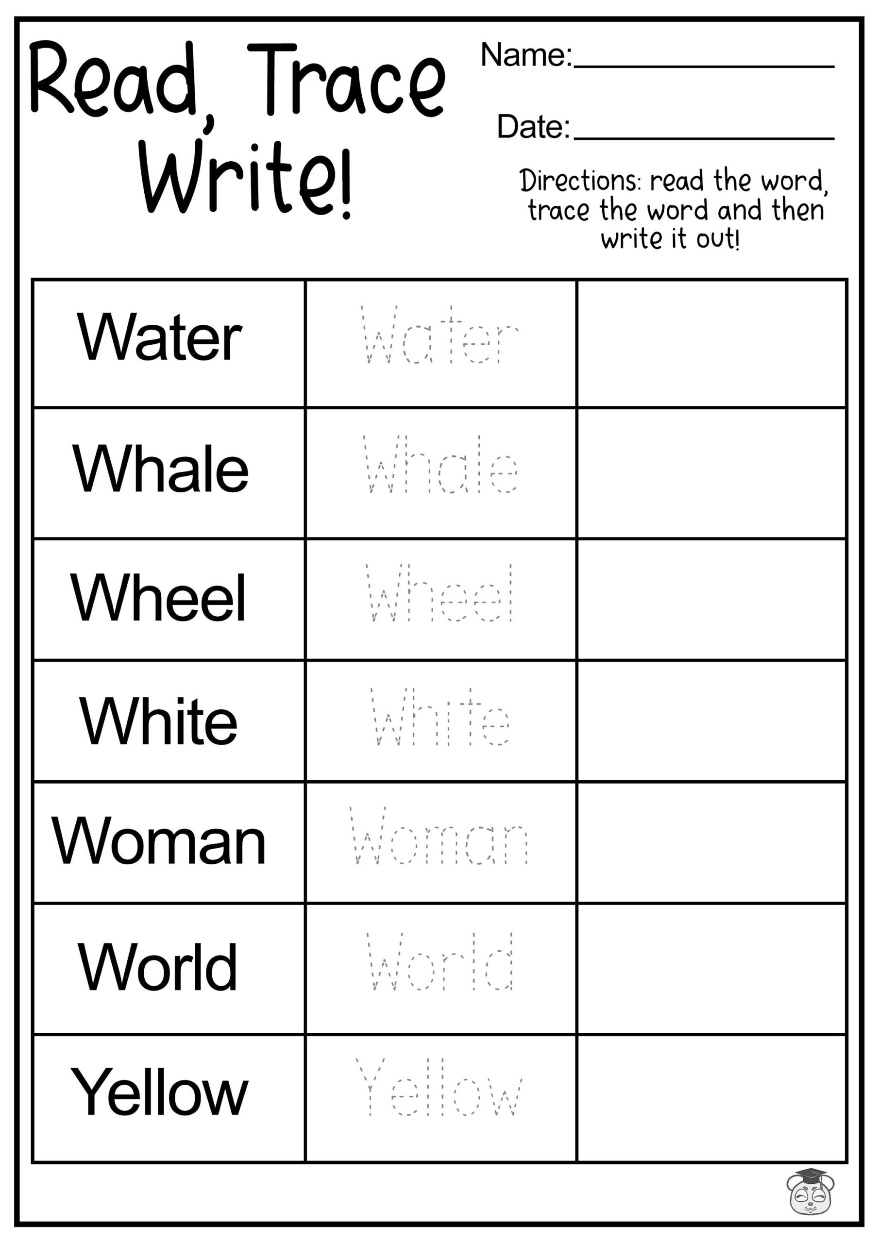 10 Printable Read Trace Write English Worksheets Writing And Tracing Practice Ages 4 7 KG1 To Grade 2 Etsy Norway