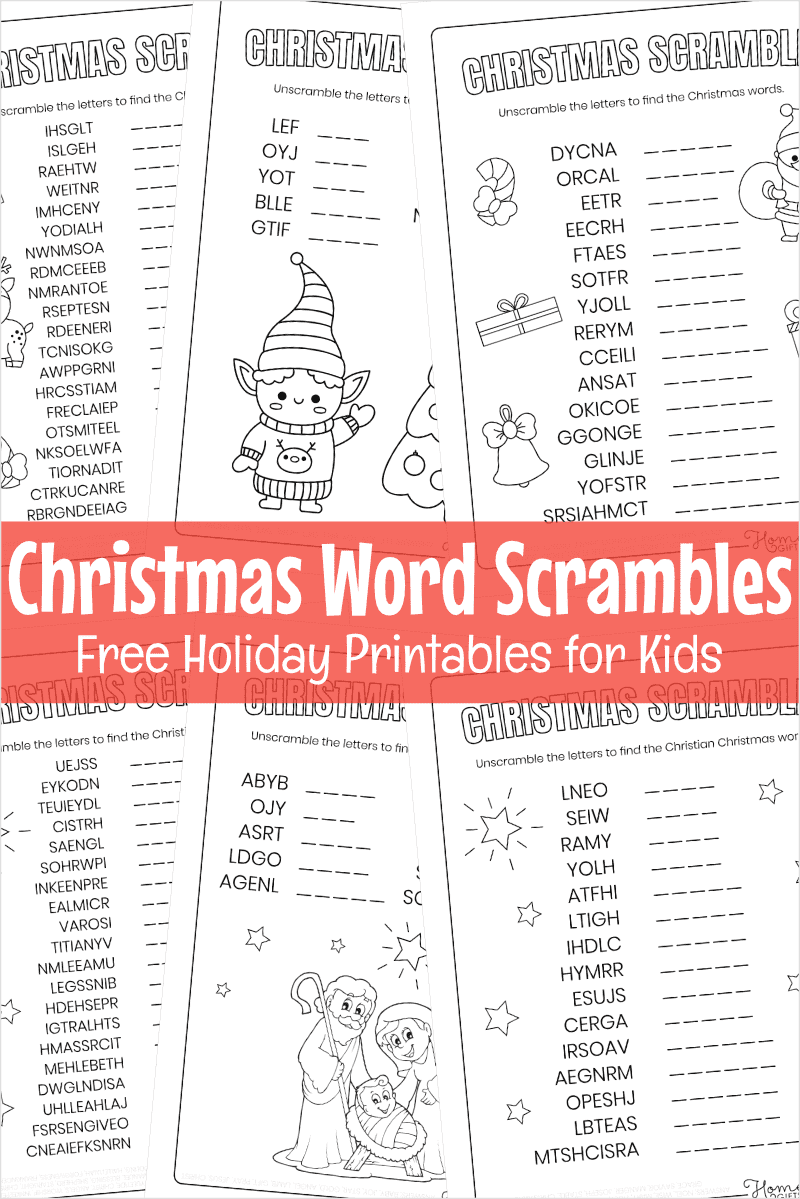 12 Free Printable Christmas Word Scramble Puzzles For Kids My Christmas Scrambler Answers Free Printable Thrifty Mommas Tips