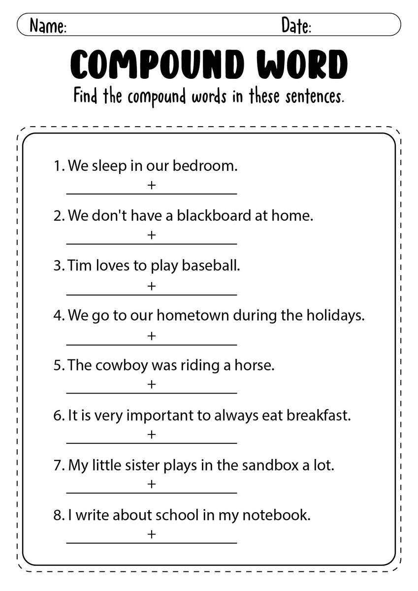 13 Compound Words Worksheets Free PDF At Worksheeto 13 Compound Words Worksheets Free PDF At Worksheeto