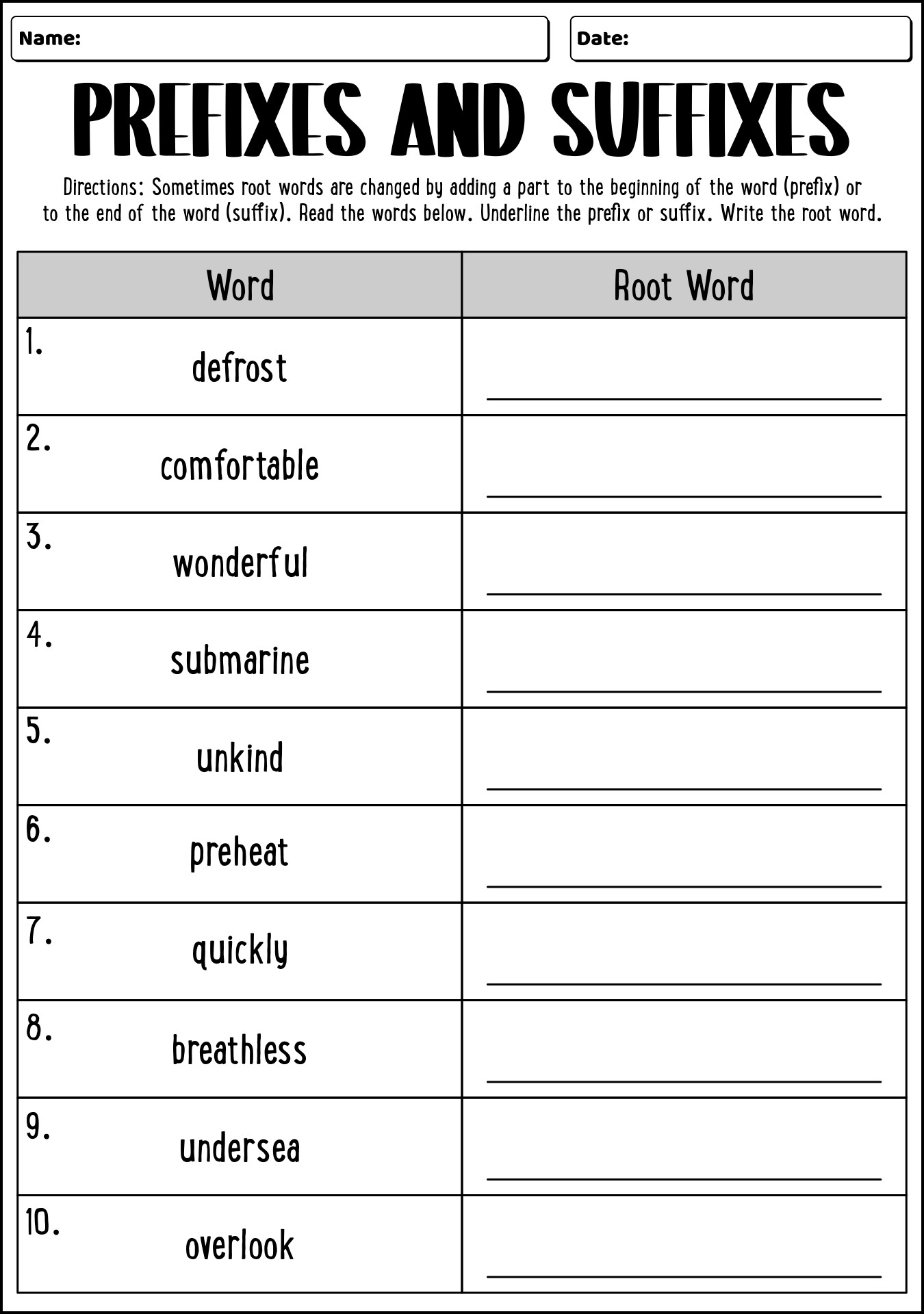 15 Roots Prefixes And Suffixes Worksheets Free PDF At Worksheeto