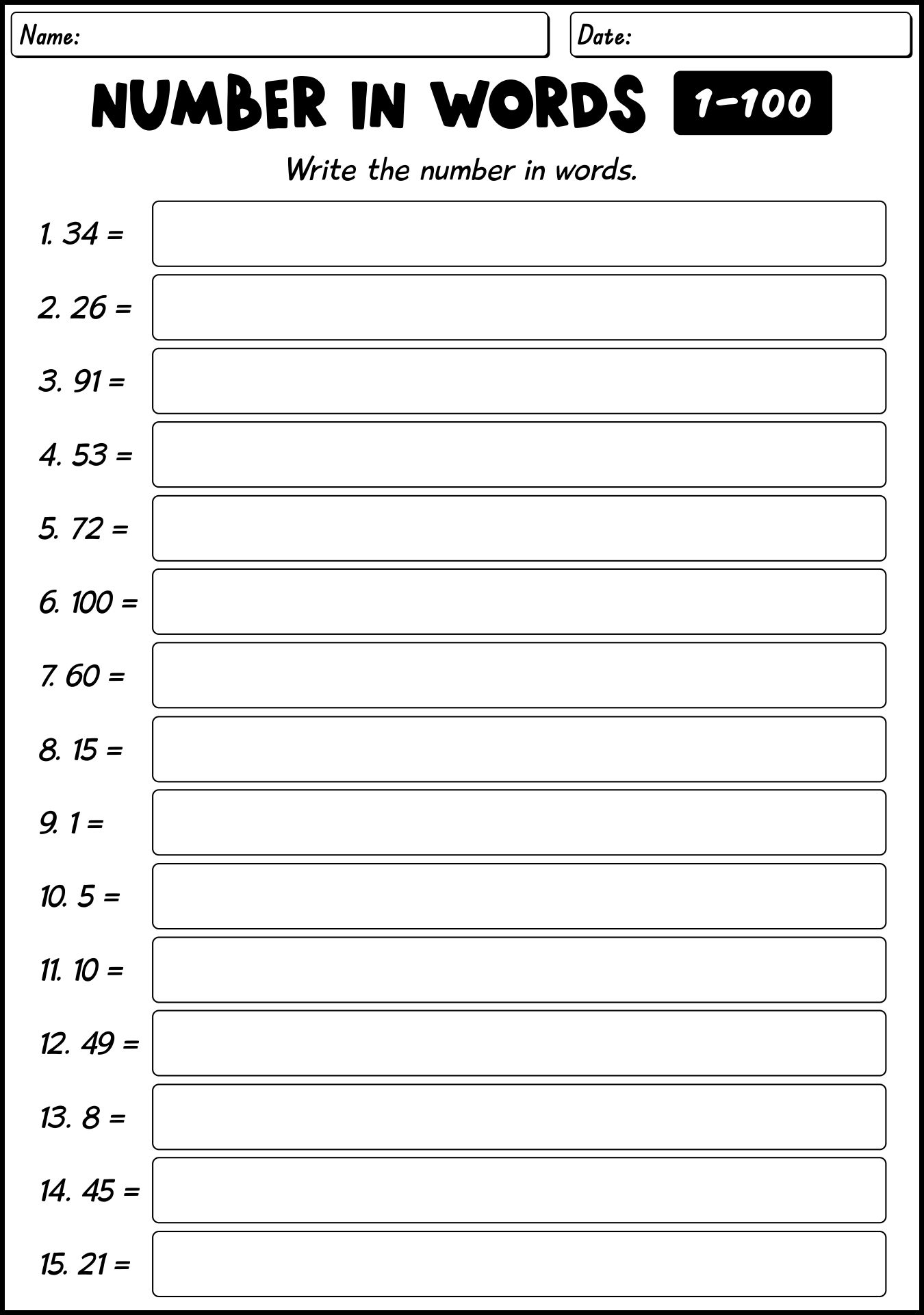 15 Spelling Number Words 1 100 Worksheets Free PDF At Worksheeto 15 Spelling Number Words 1 100 Worksheets Free PDF At Worksheeto