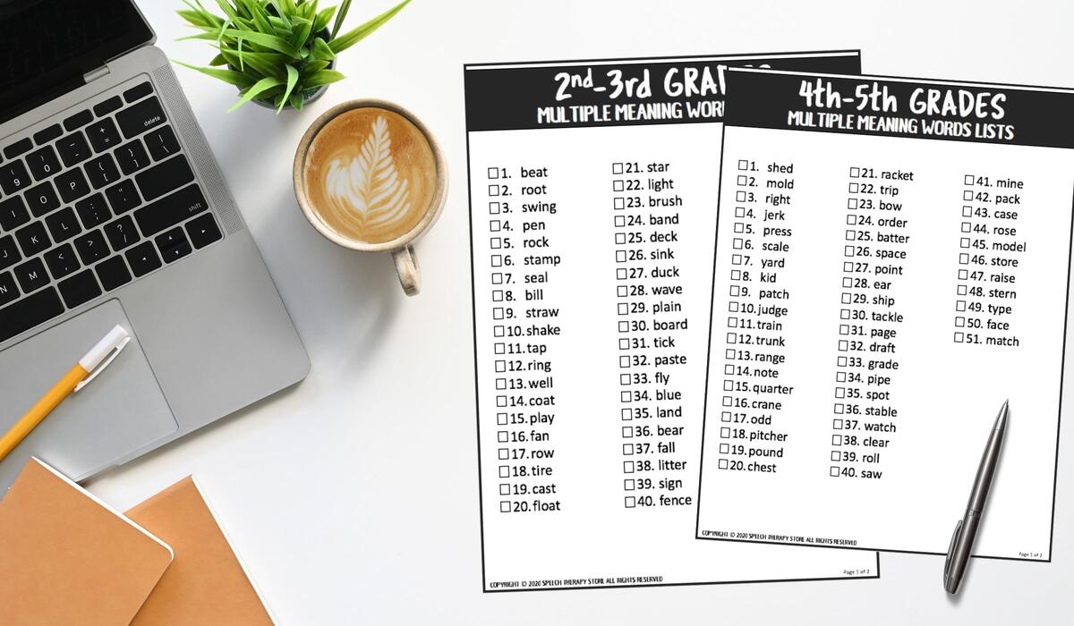 193 Multiple Meaning Words Grouped By Grade Free Worksheets Speech Therapy Store 193 Multiple Meaning Words Grouped By Grade Free Worksheets Speech Therapy Store