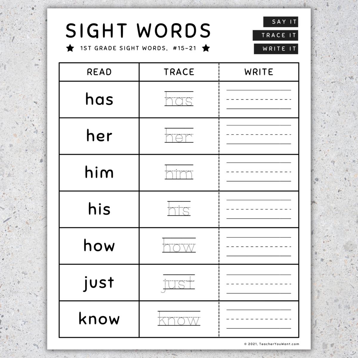 Sight Words Printable Activity Worksheets Made By Teachers