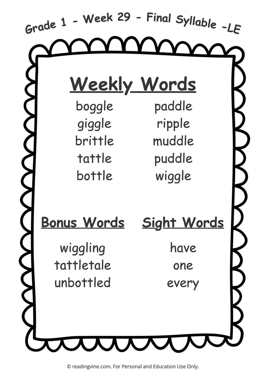 1st Grade Spelling Words Free Printable 36 Week List Kinder 1st Grade Spelling Made By Teachers
