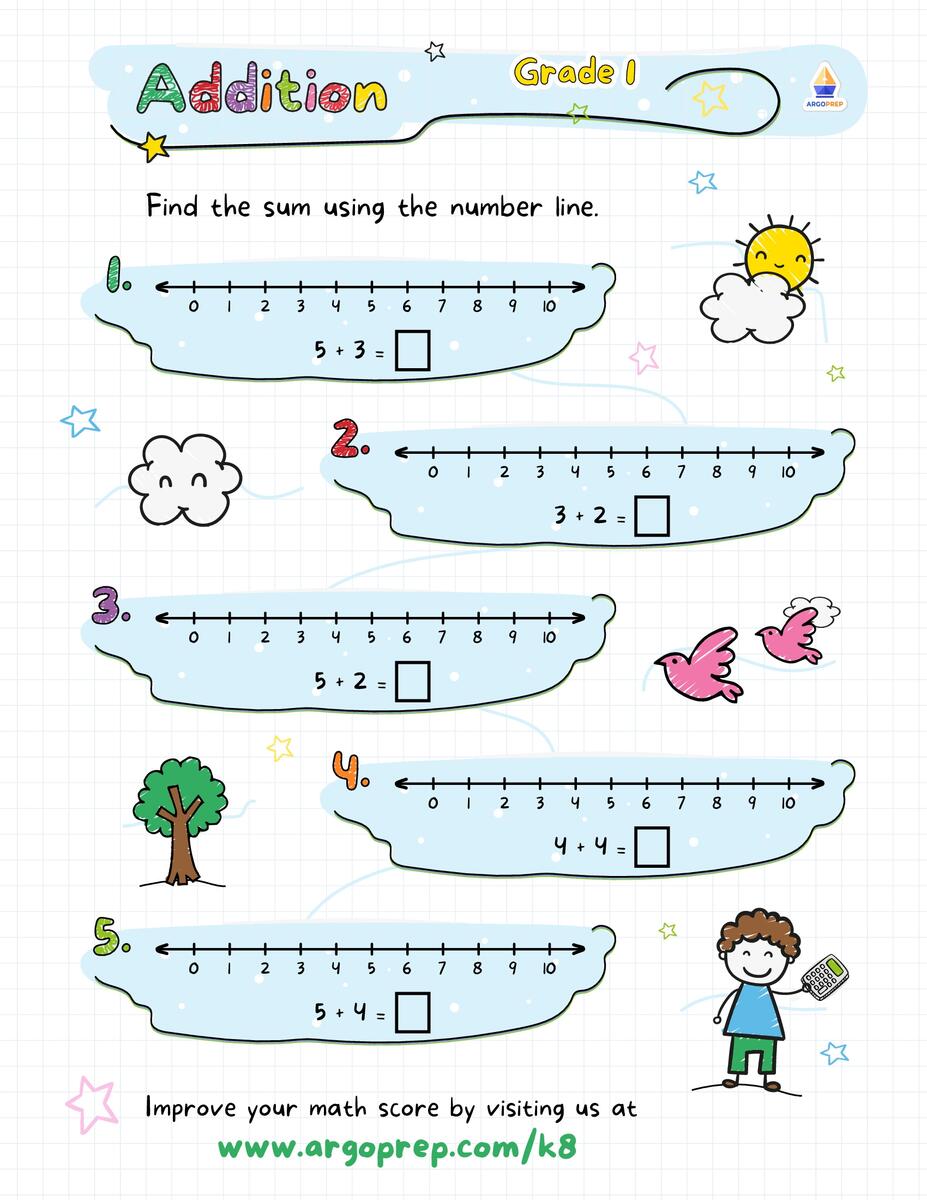 1st Grade Word Problems Number Lines Worksheets For Free ArgoPrep