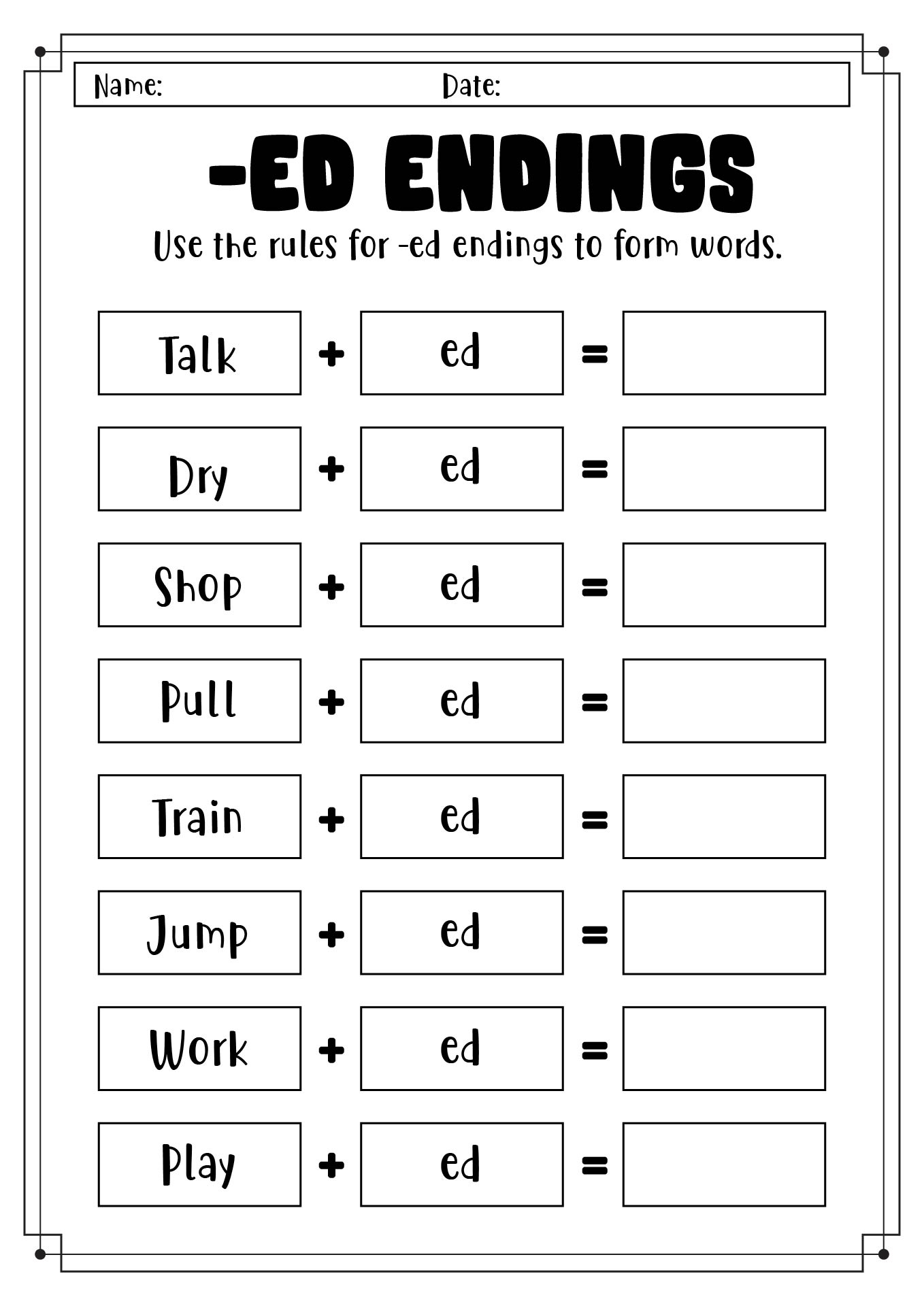 10 Printable Adding Suffixes Worksheets 1st 2nd Grade ELA Worksheets Etsy