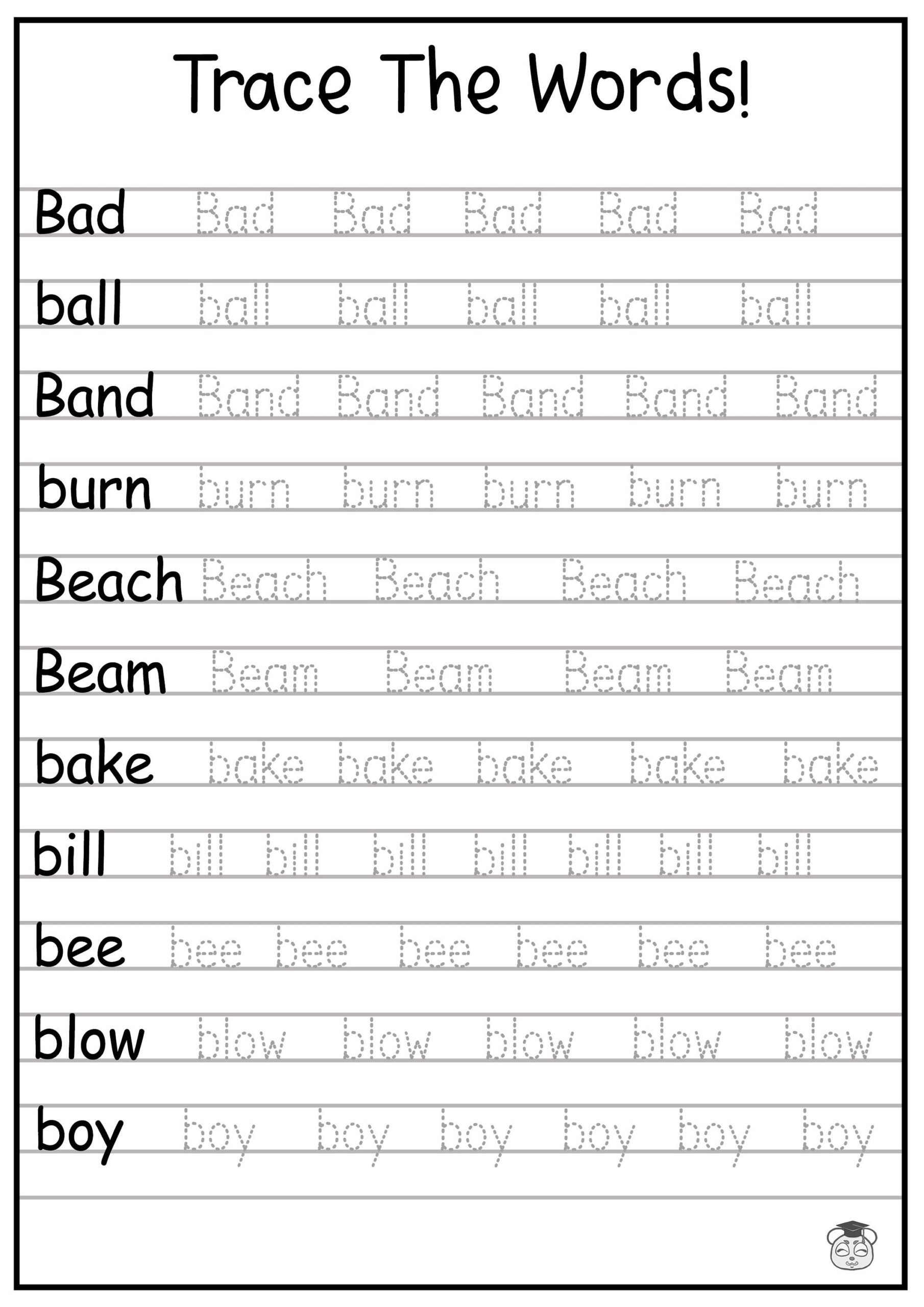 24 Printable Trace The Words Worksheet Alphabetical A Z Capital And Lowercase Words Ages 3 7 KG1 To Grade 2 Etsy Read It Trace It Write It Fry S First 100 Sight Words Fun Early Learning
