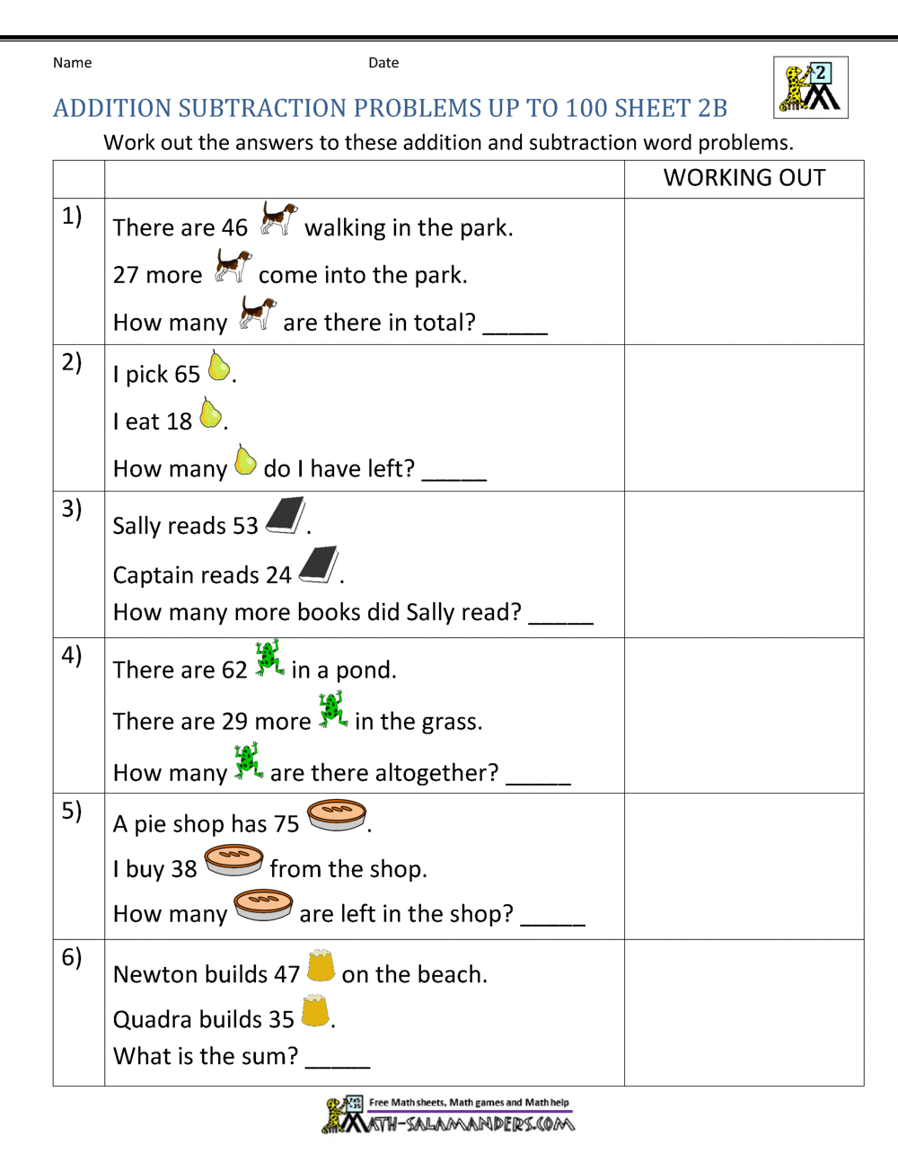 2nd Grade Addition And Subtraction Word Problems 2nd Grade Addition And Subtraction Word Problems
