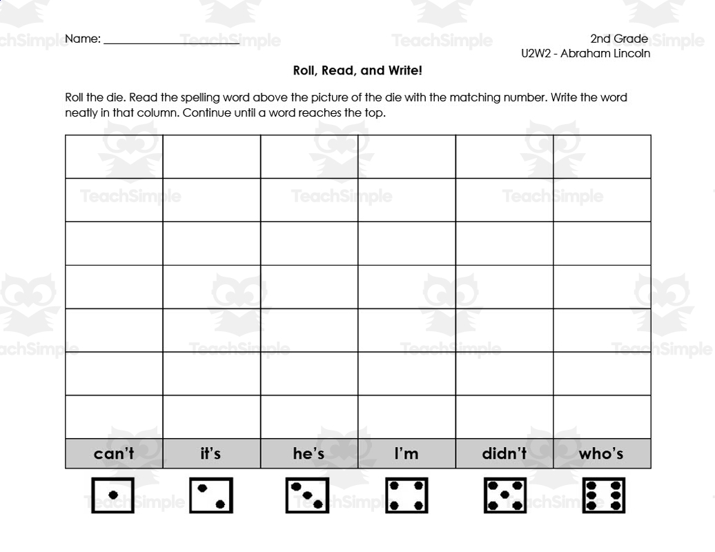 2nd Grade Reading Street Roll Read Write Bundle By Teach Simple
