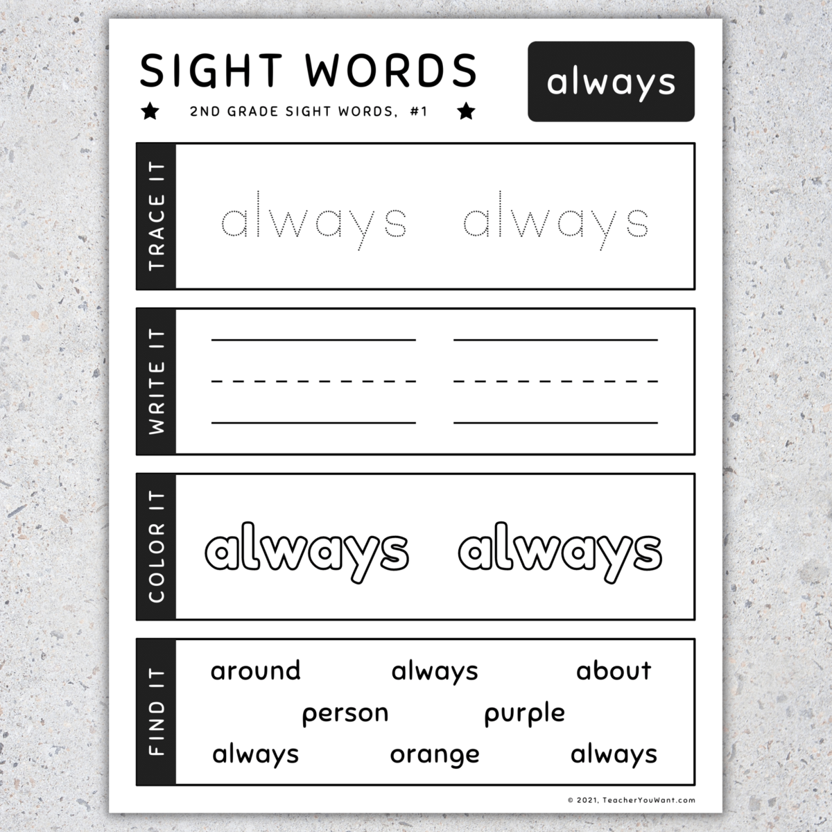 2nd Grade Sight Words Trace Write Color And Find It Worksheets SET 5 Made By Teachers 2nd Grade Sight Words Trace Write Color And Find It Worksheets SET 5 Made By Teachers
