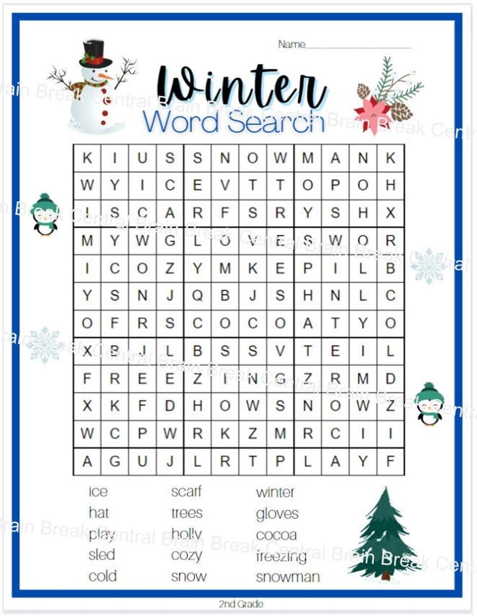 Winter Word Search Superstar Worksheets