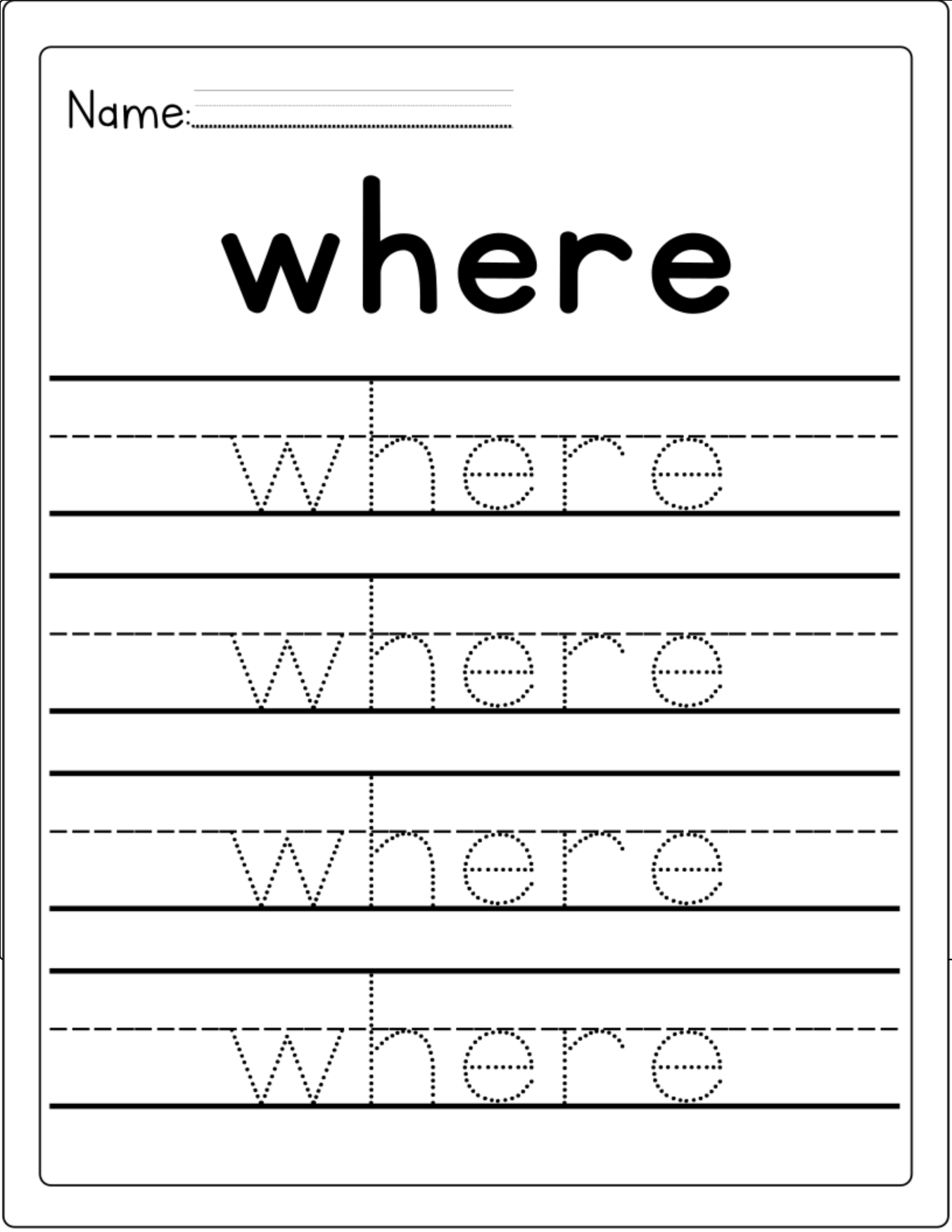 Kindergarten Sight Word What Worksheet Dolch Sight Words TPT