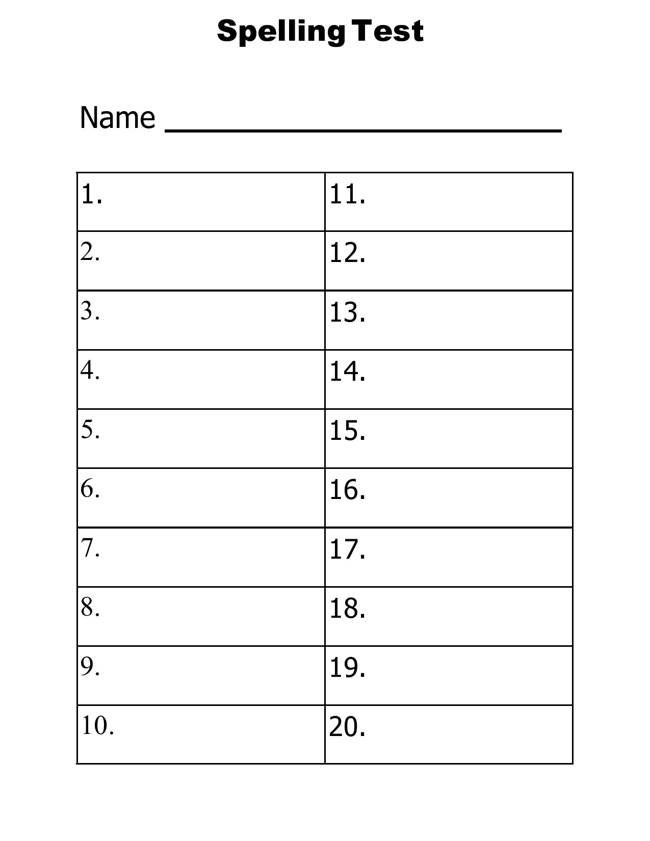 38 Printable Spelling Test Templates Word PDF TemplateLab