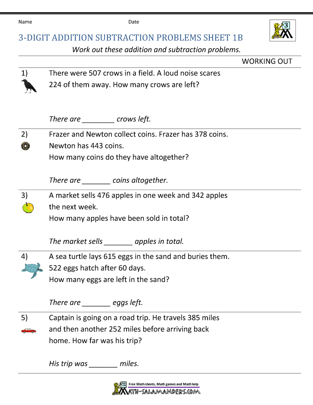 3rd Grade Addition And Subtraction Word Problems 4 OA 3 Multi Step Addition And Subtraction Word Problems By TeacherTRADEteacher