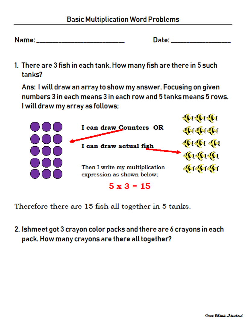 3RD GRADE MATH BASIC MULTIPLICATION WORD PROBLEMS Steemit