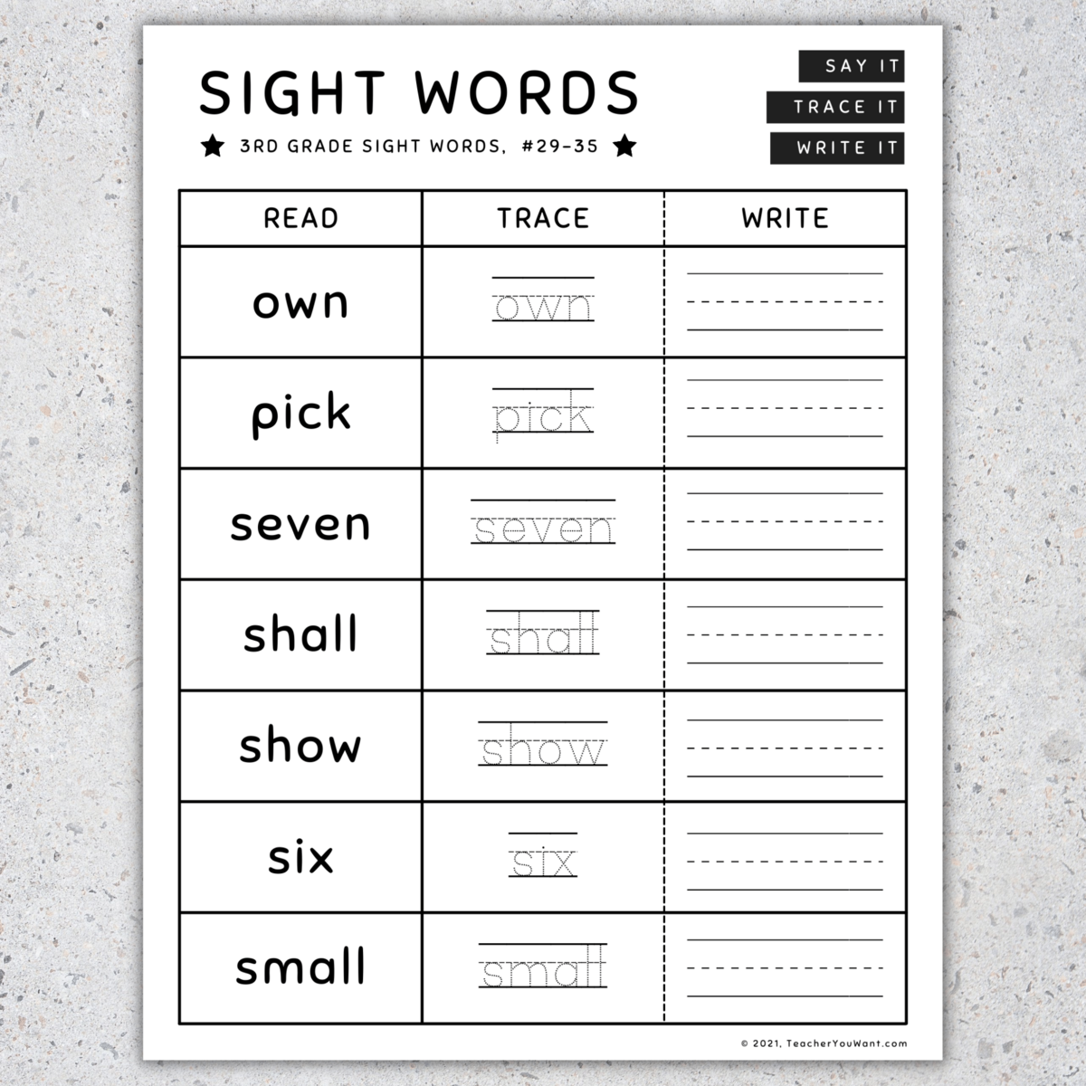 Third Grade Dolch Sight Words Practice Extreme Couponing Mom