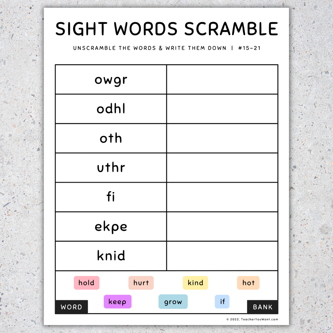 Free Printable Third Grade Sight Word Practice Sheets Frugal Mom Eh