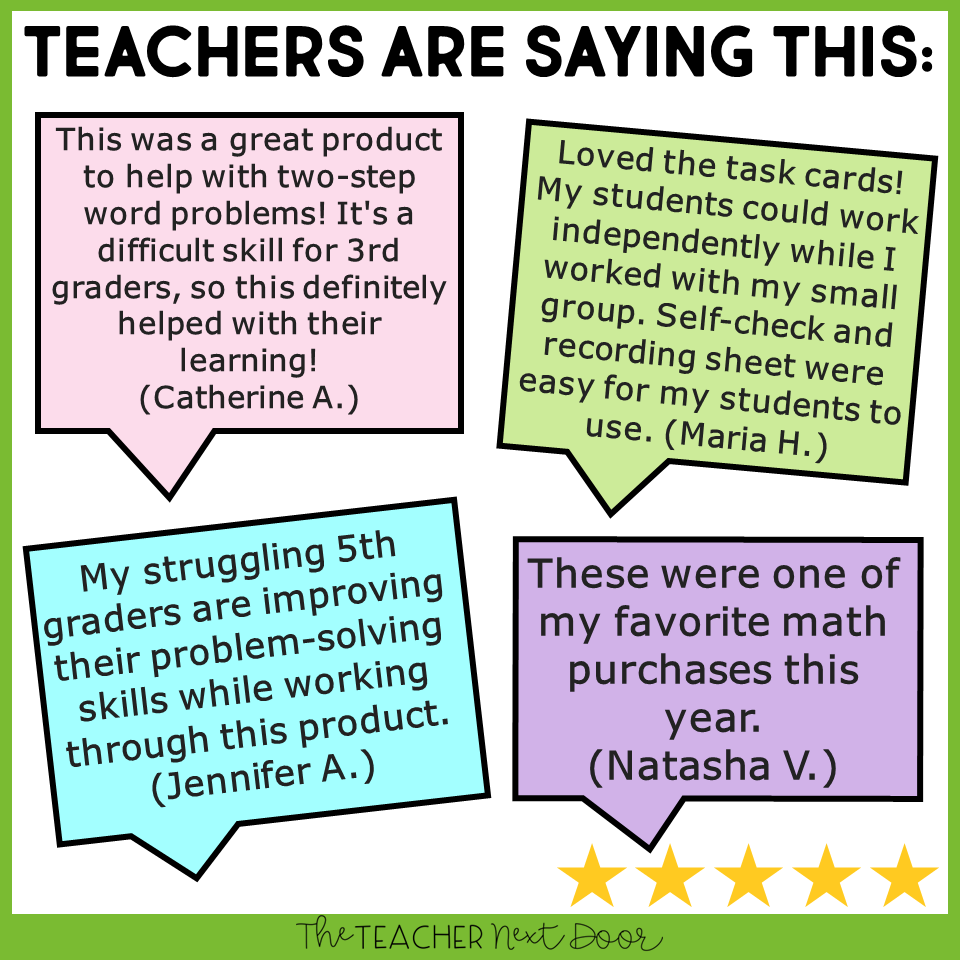 3rd Grade Two Step Word Problems With Multiplication And Division Task Cards The Teacher Next Door