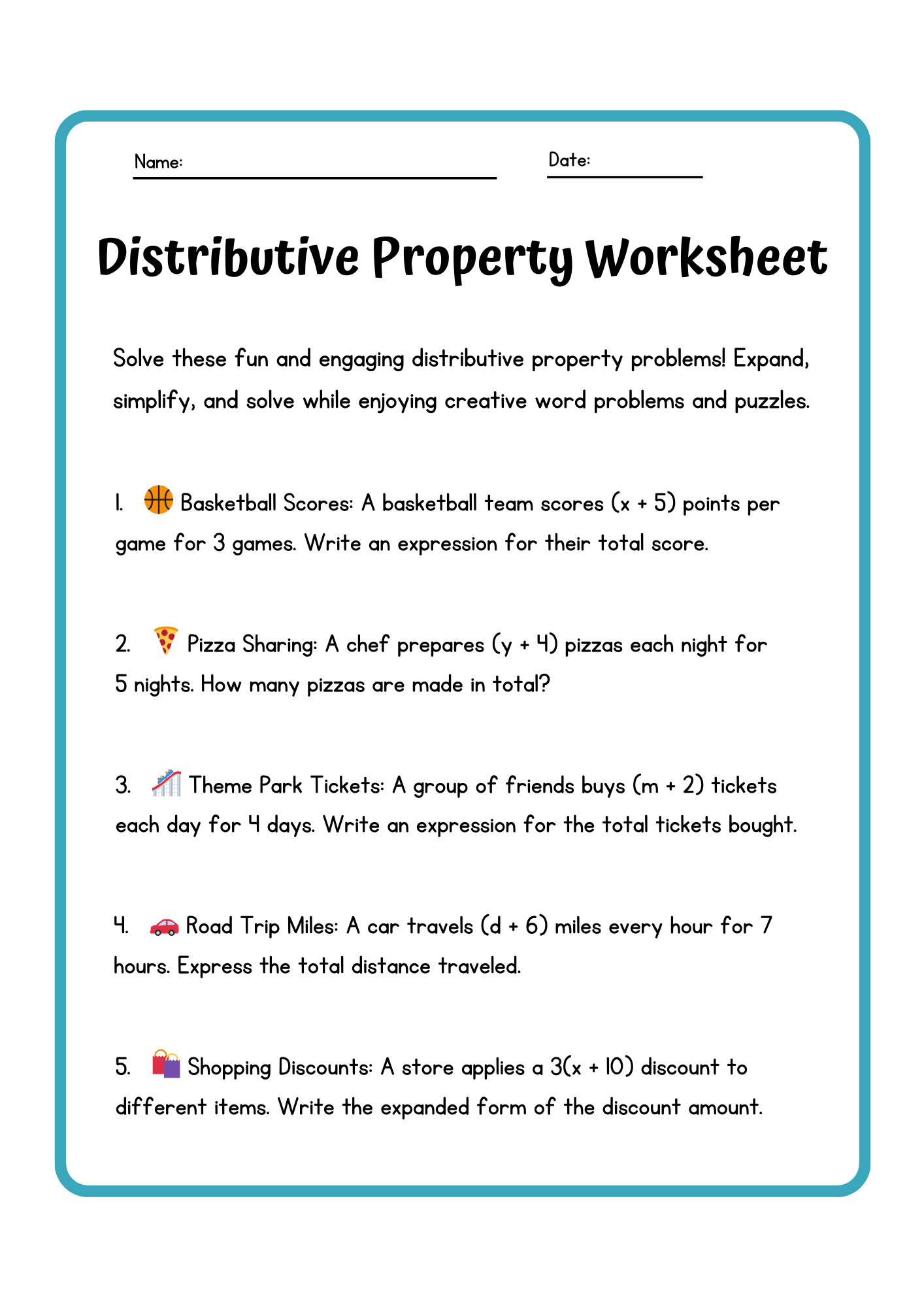 40 Distributive Property Worksheet Samples To Download In PDF 40 Distributive Property Worksheet Samples To Download In PDF