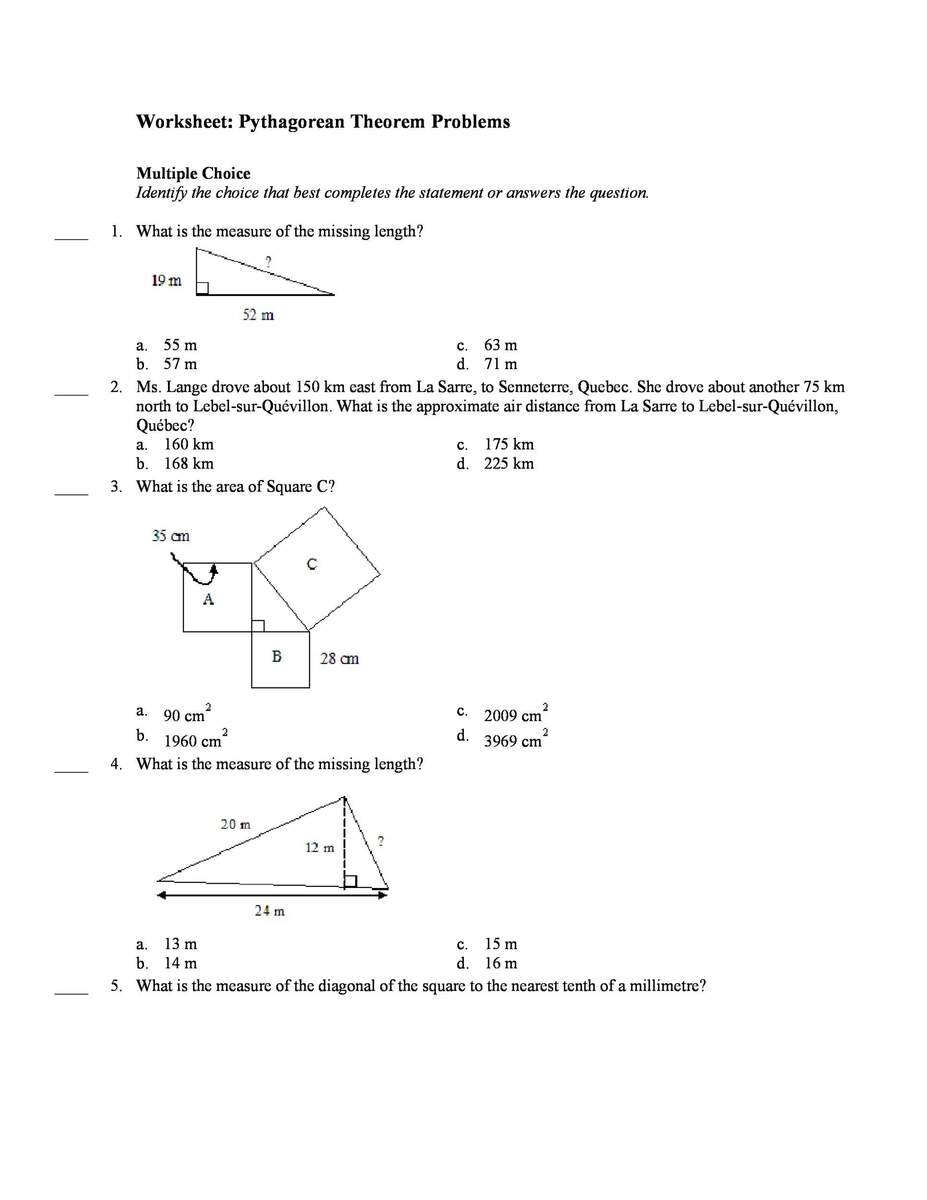 48 Pythagorean Theorem Worksheet With Answers Word PDF 48 Pythagorean Theorem Worksheet With Answers Word PDF