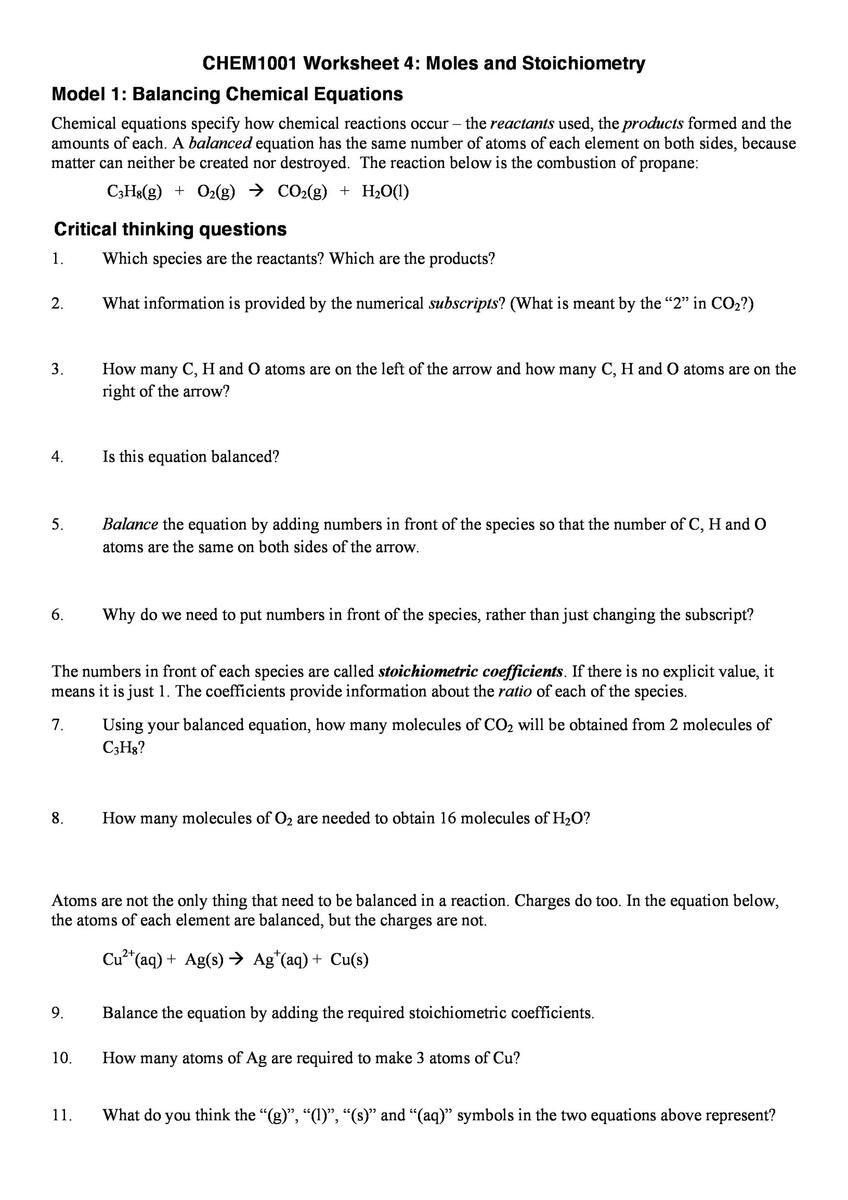 49 Balancing Chemical Equations Worksheets With Answers Worksheets Library 49 Balancing Chemical Equations Worksheets With Answers Worksheets Library