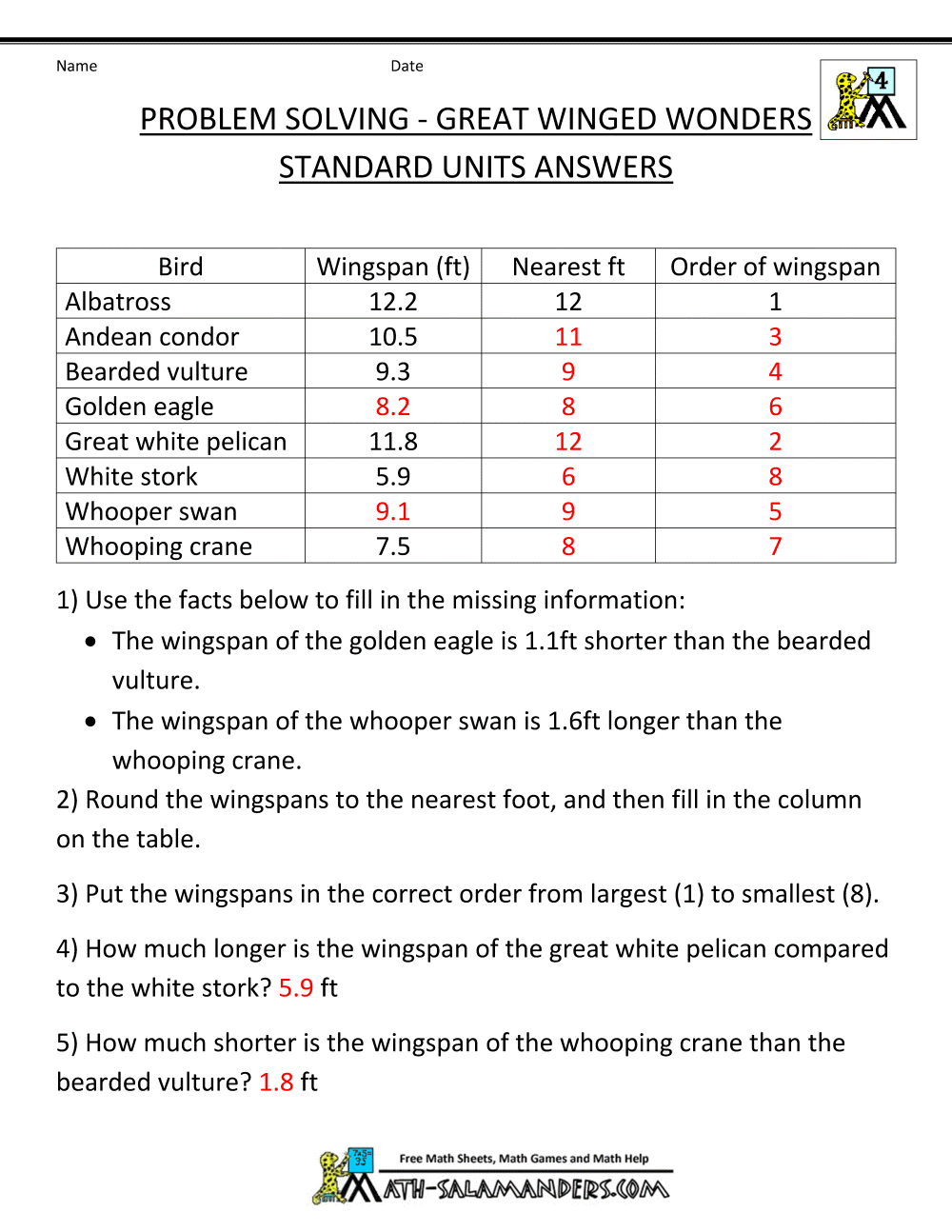 4th Grade Math Word Problems