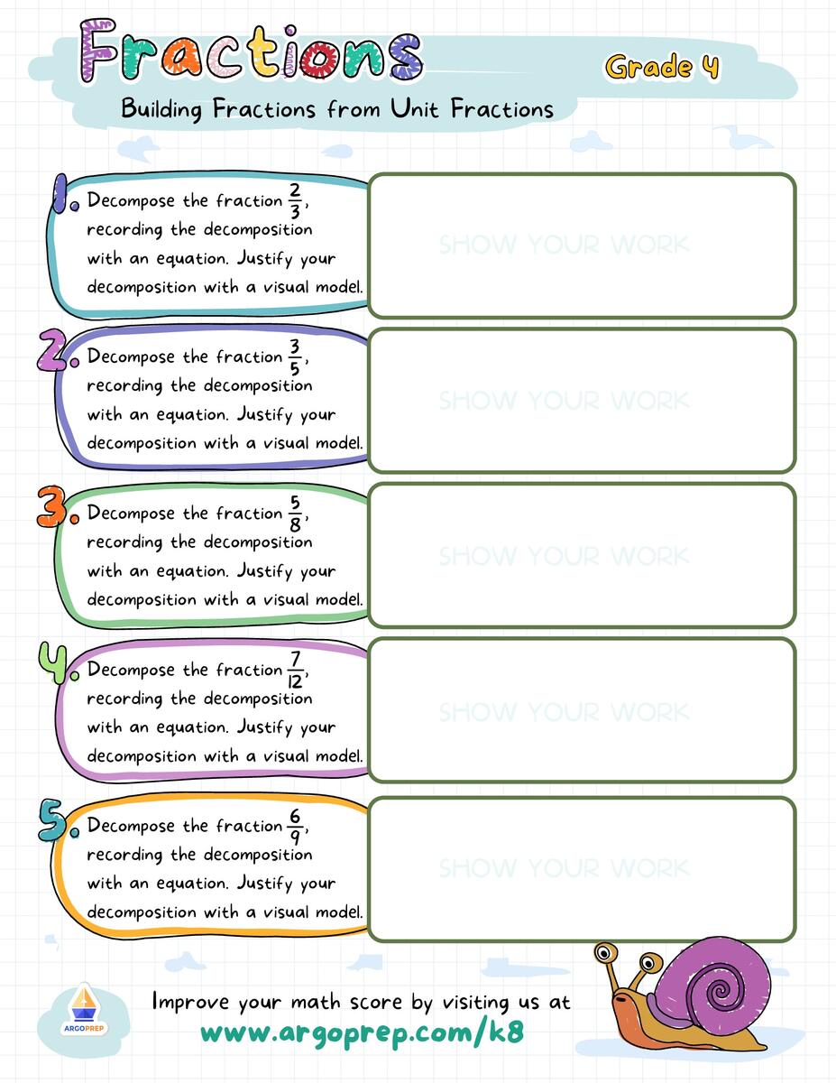 4th Grade Measurement Word Problems Subtracting Fractions Worksheets For Free ArgoPrep Fractions Word Problems Grade1to6