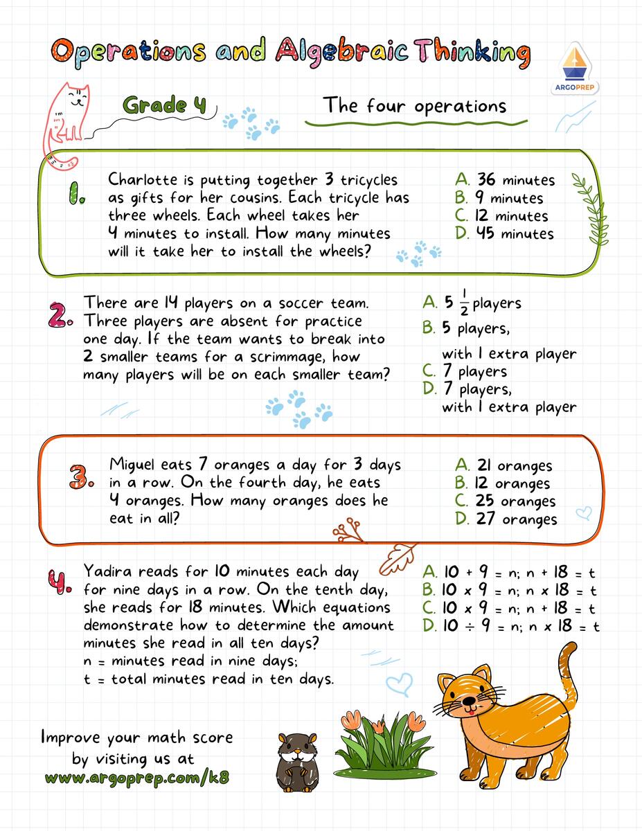 4th Grade Multi Step Word Problems Order Of Operations Worksheets For Free ArgoPrep 4th Grade Multi Step Word Problems Order Of Operations Worksheets For Free ArgoPrep