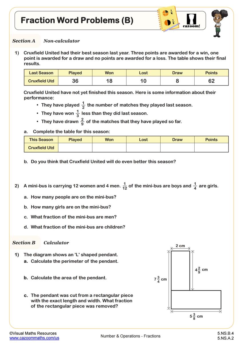 5 NF A 2 Worksheets Printable 5th Grade Math Worksheets Cazoom Math