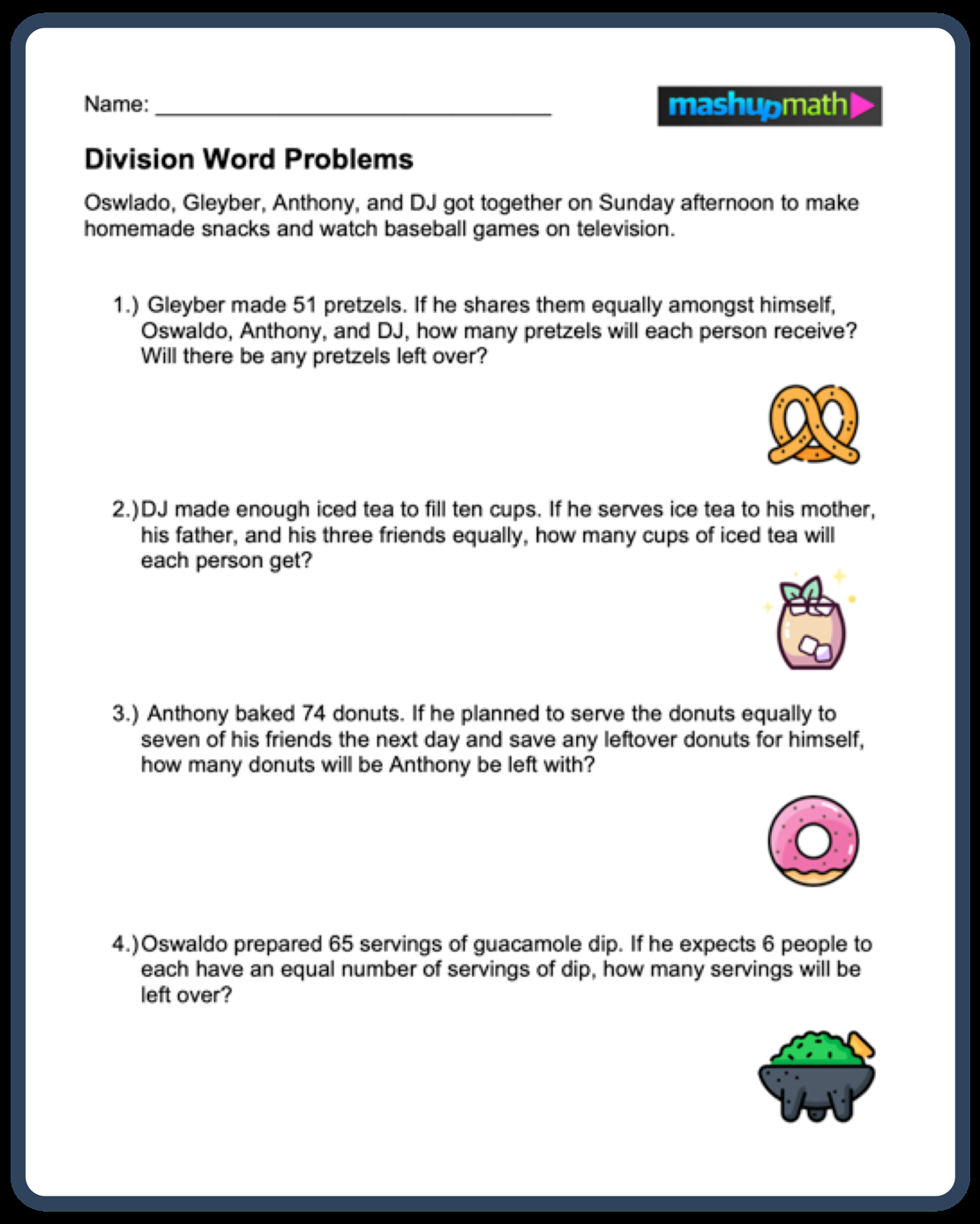 5th Grade Division Word Problem Worksheet Practice Sheets For Division Mastery