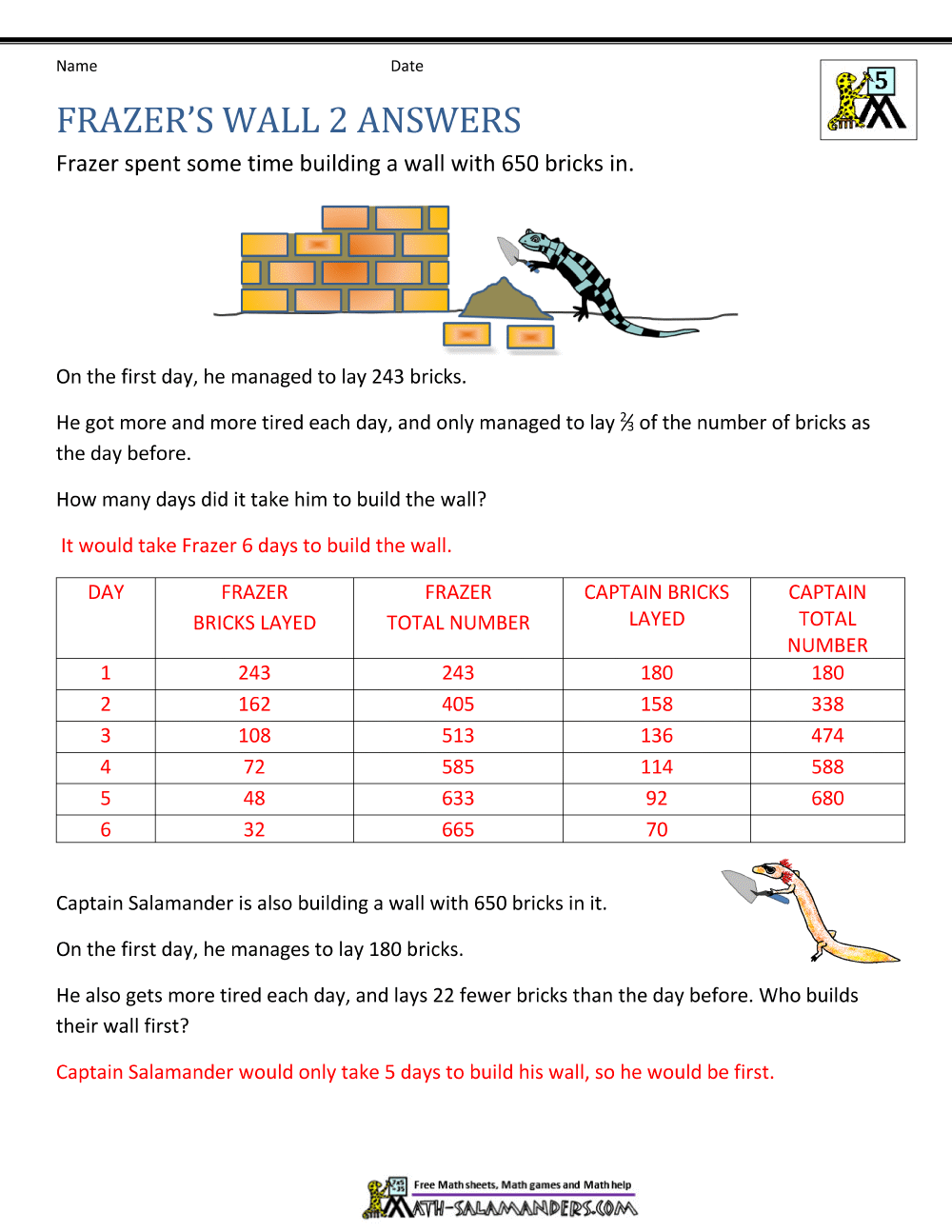 5th Grade Math Problems