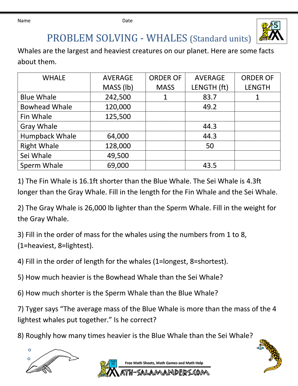 5th Grade Math Word Problems Worksheets Library