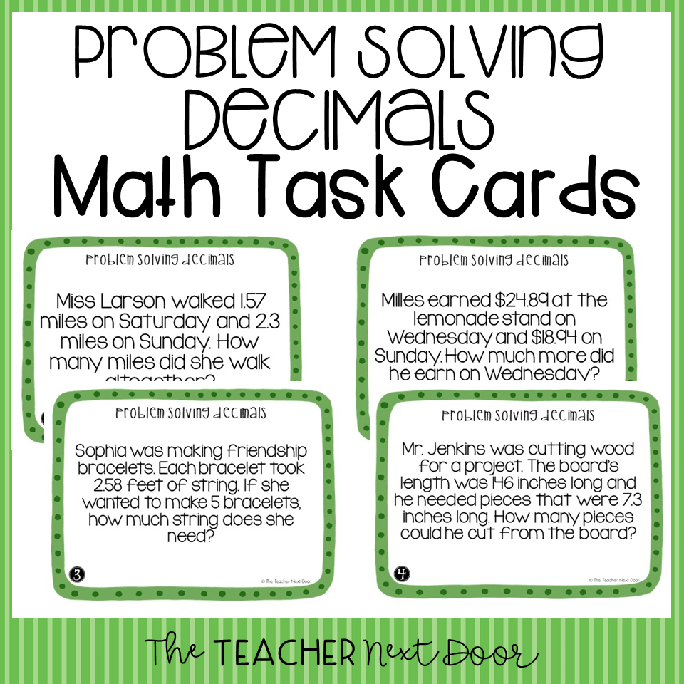 5th Grade Problem Solving Decimals Task Cards Decimals Word Problems Game The Teacher Next Door 5th Grade Problem Solving Decimals Task Cards Decimals Word Problems Game The Teacher Next Door