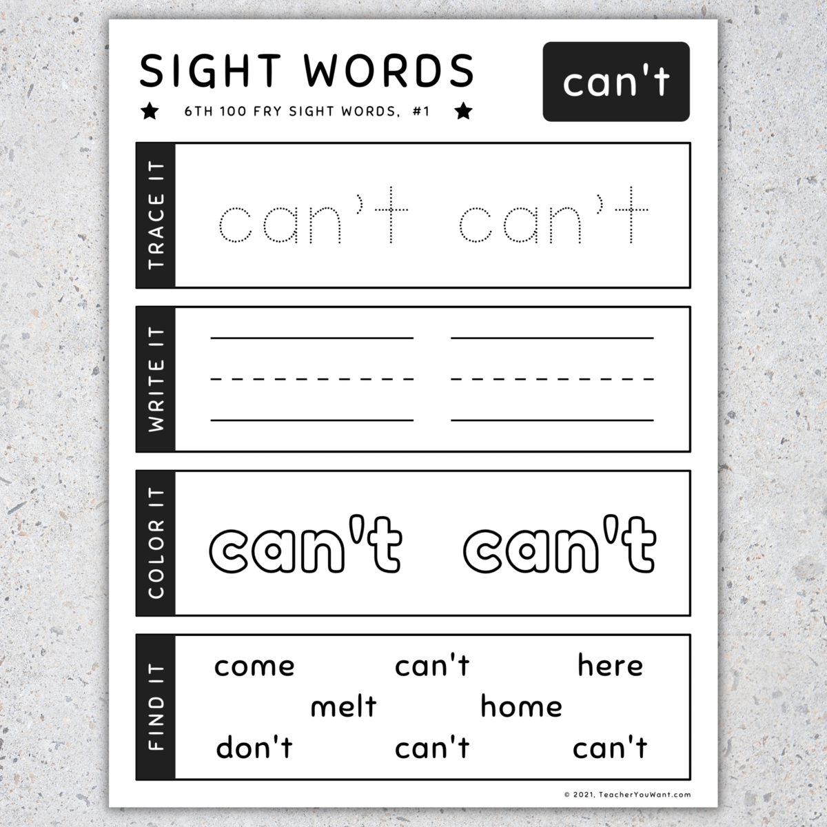 6th 100 Fry Sight Words Trace Write Color Find It Worksheets SET 5 Made By Teachers 6th 100 Fry Sight Words Trace Write Color Find It Worksheets SET 5 Made By Teachers