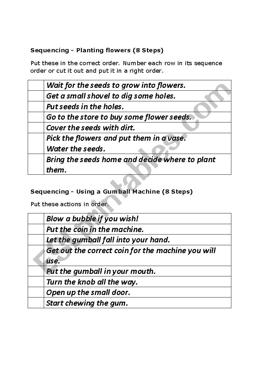 8 Step Sequencing ESL Worksheet By Spd123 8 Step Sequencing ESL Worksheet By Spd123