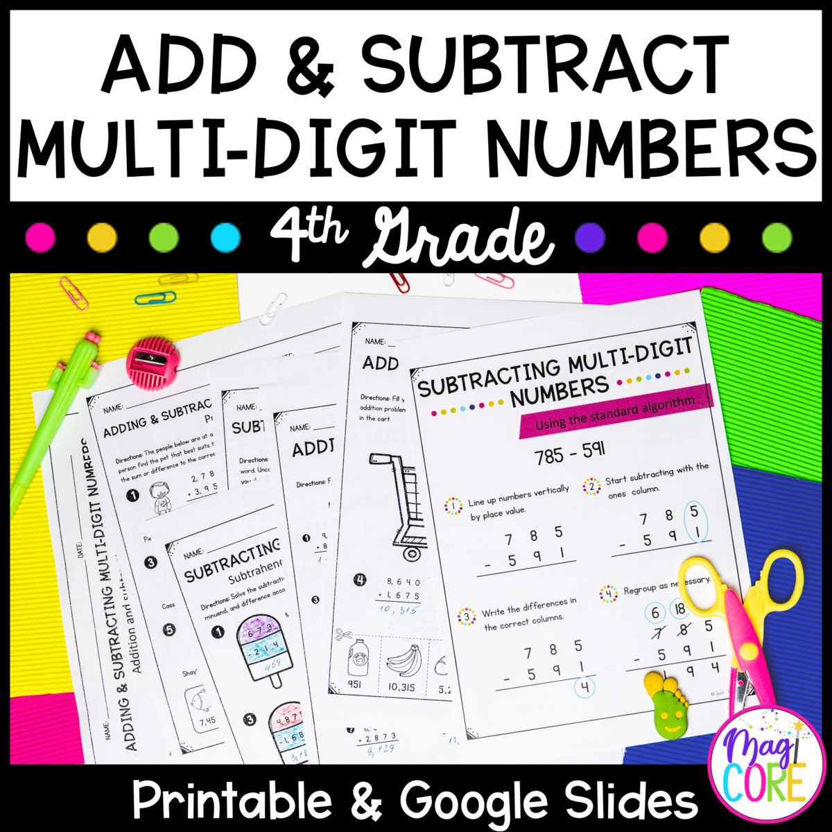 Add Subtract Multi Digit Numbers 4th Grade MagiCore Add Subtract Multi Digit Numbers 4th Grade MagiCore