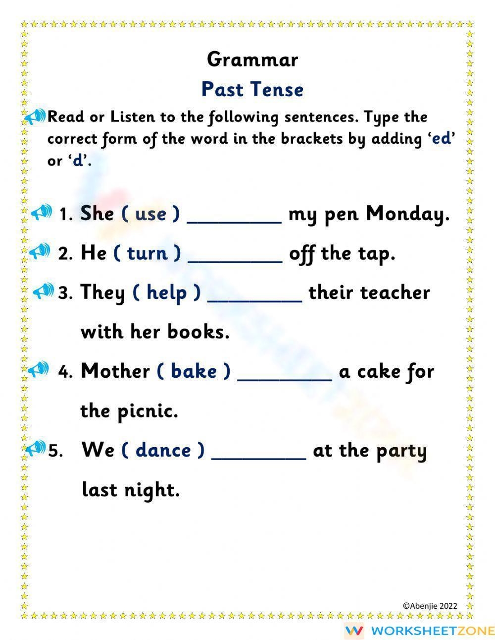 Adding Ed Or D Worksheet