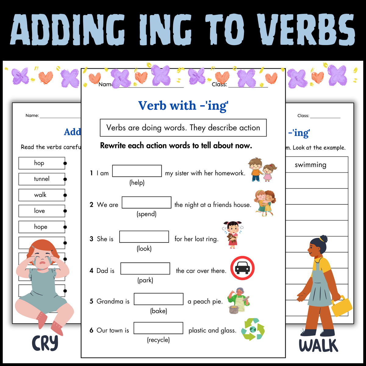 Adding Ing To Verbs Grammar Worksheet Ing Endings Activity Book For Grade 1 Made By Teachers Adding Ing To Verbs Grammar Worksheet Ing Endings Activity Book For Grade 1 Made By Teachers
