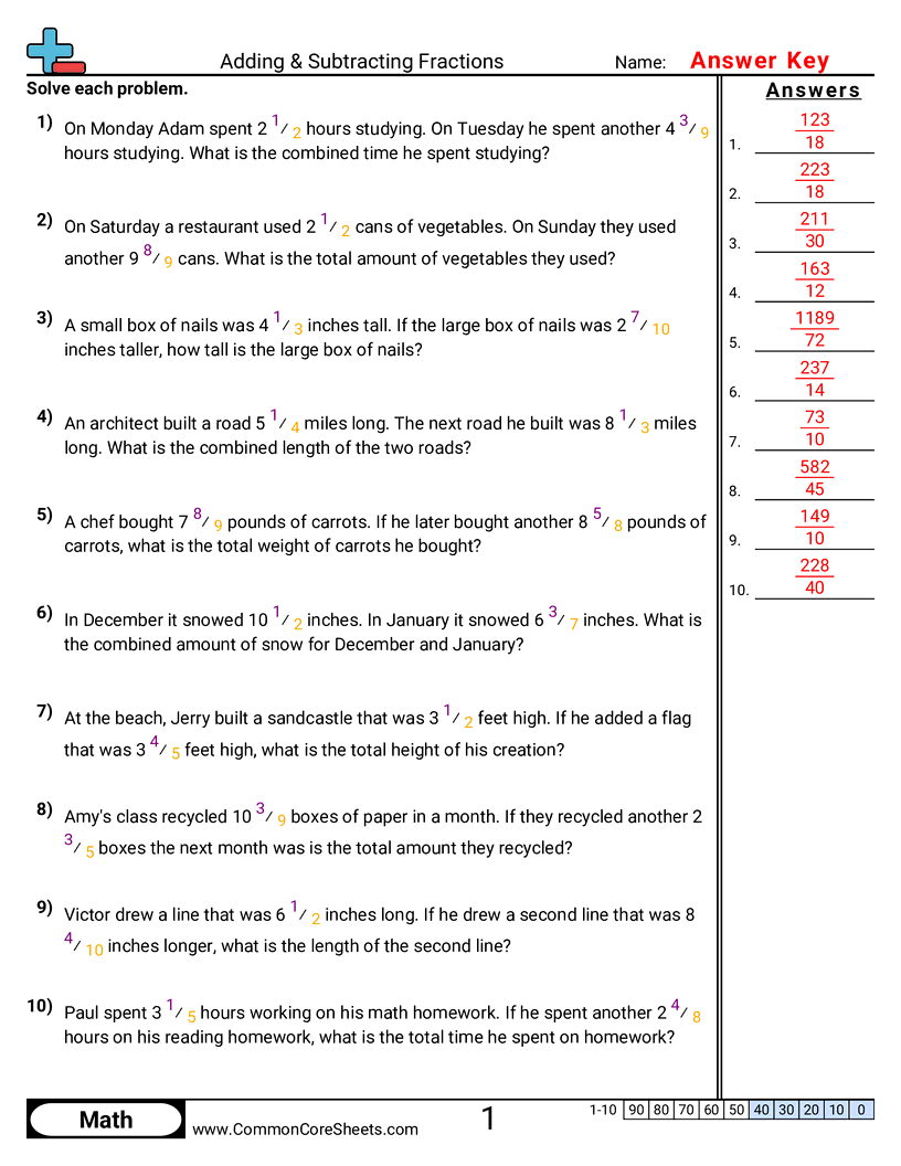 Adding Subtracting Fractions Worksheets Adding Subtracting Fractions Worksheets