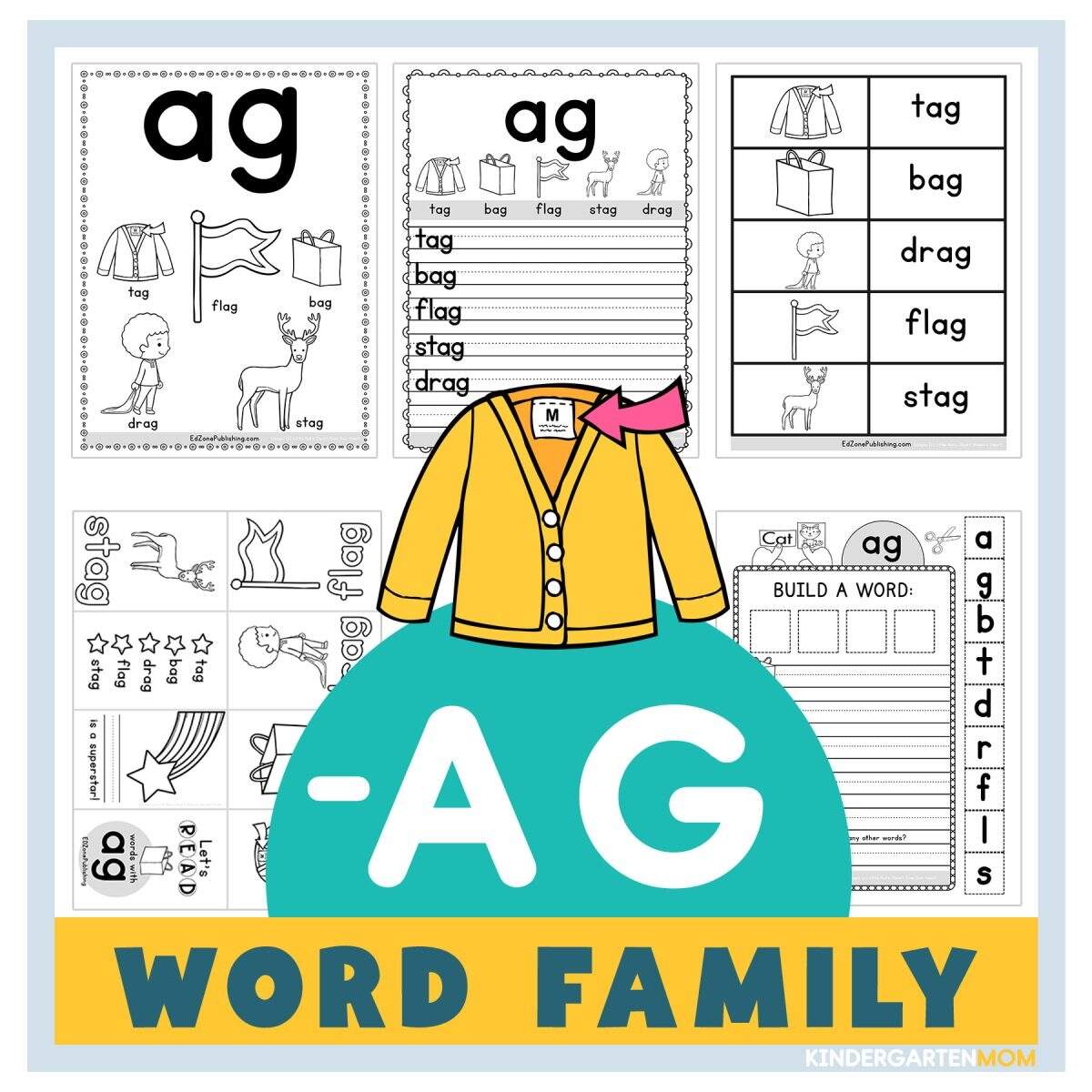 AG Word Family Worksheets Kindergarten Mom AG Word Family Worksheets Kindergarten Mom