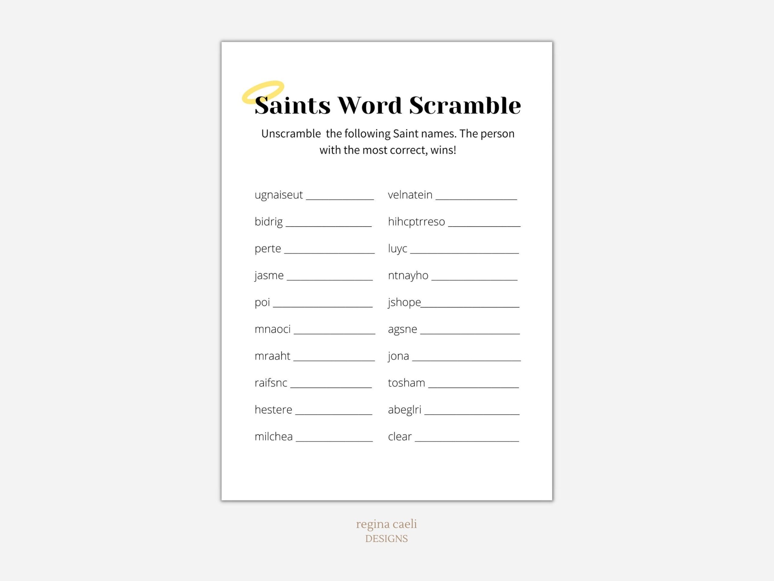 All Saints Day Game Saints Word Scramble Printable Game All Saints Day Game All Saints Activity Saint Game Catholic Printable Etsy All Saints Day Game Saints Word Scramble Printable Game All Saints Day Game All Saints Activity Saint Game Catholic Printable Etsy