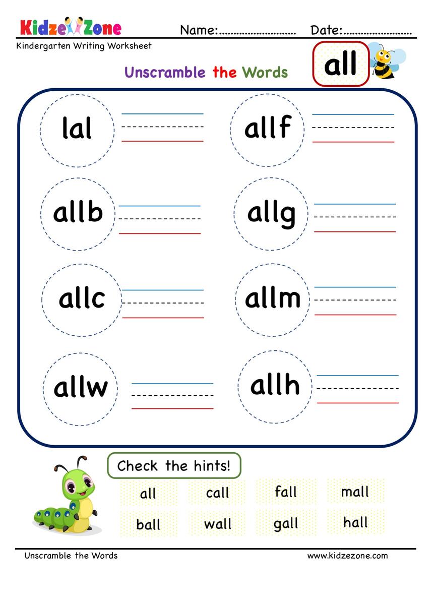 All Word Family Unscramble Words Worksheets KidzeZone Worksheets Library All Word Family Unscramble Words Worksheets KidzeZone Worksheets Library