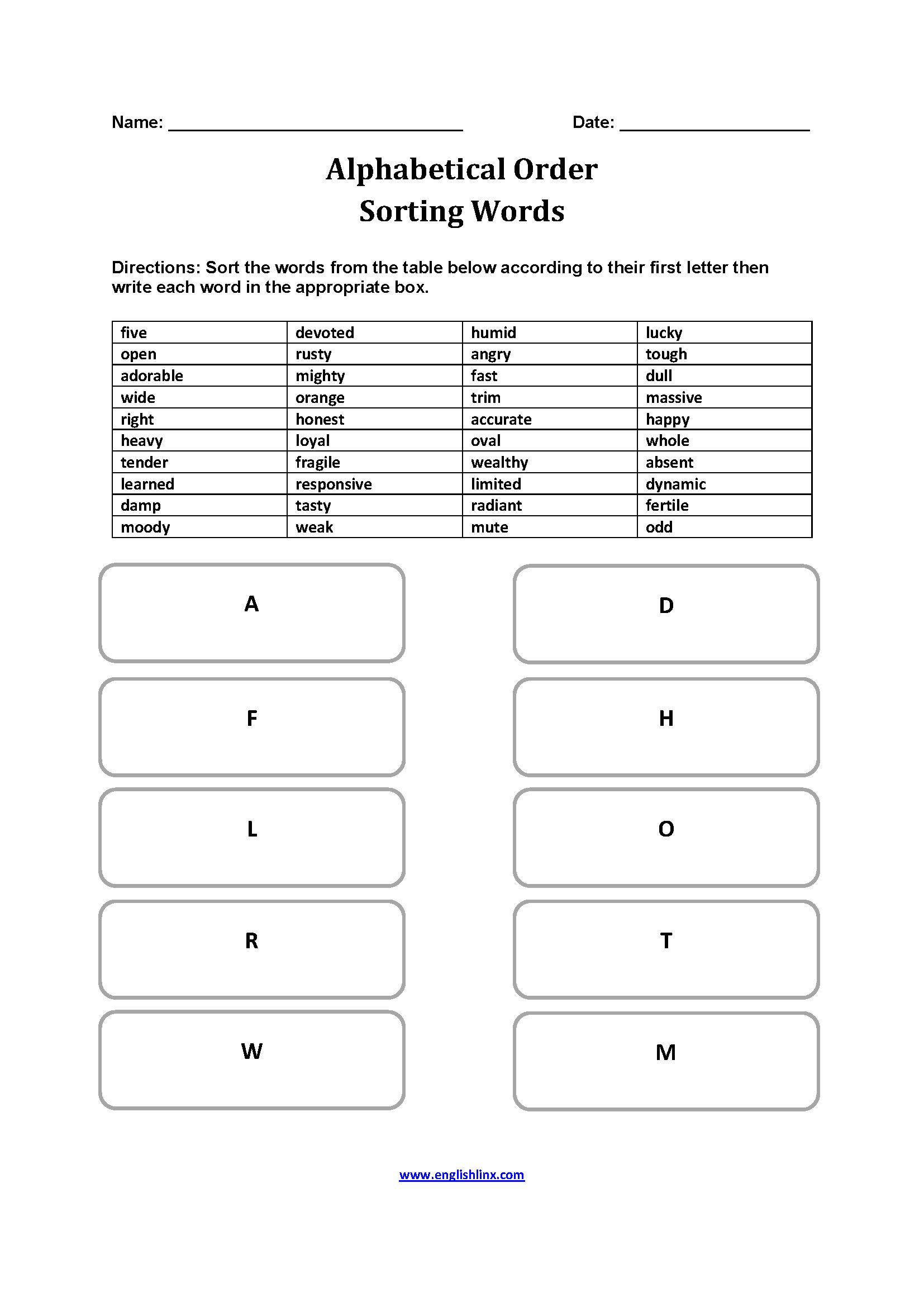 Alphabet Worksheets Alphabetical Order Worksheets Word Order Interrogative Sentences 2 2 ESL Worksheet By Anareb