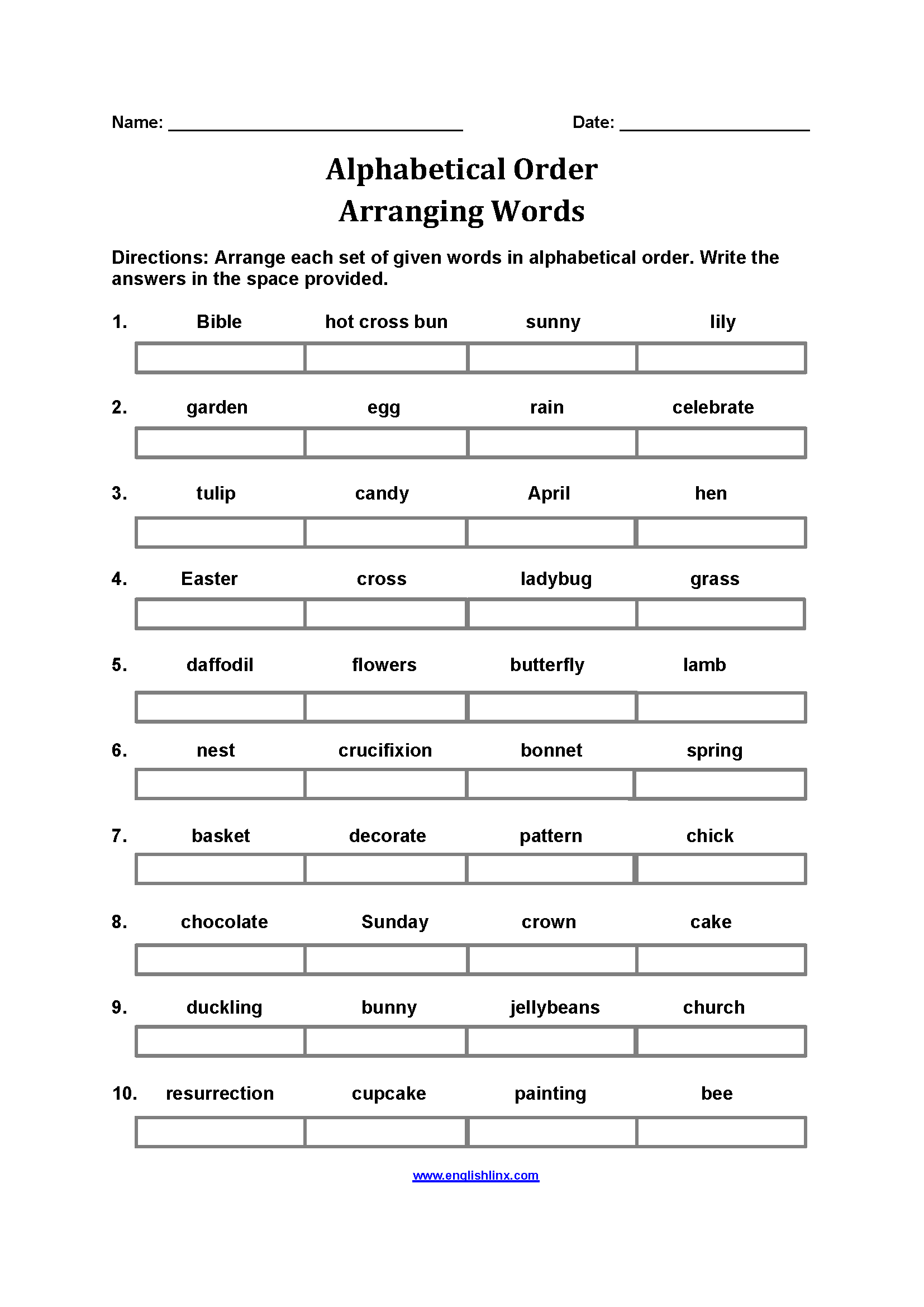 Alphabetical Order Worksheets Examples Definition KidsKonnect