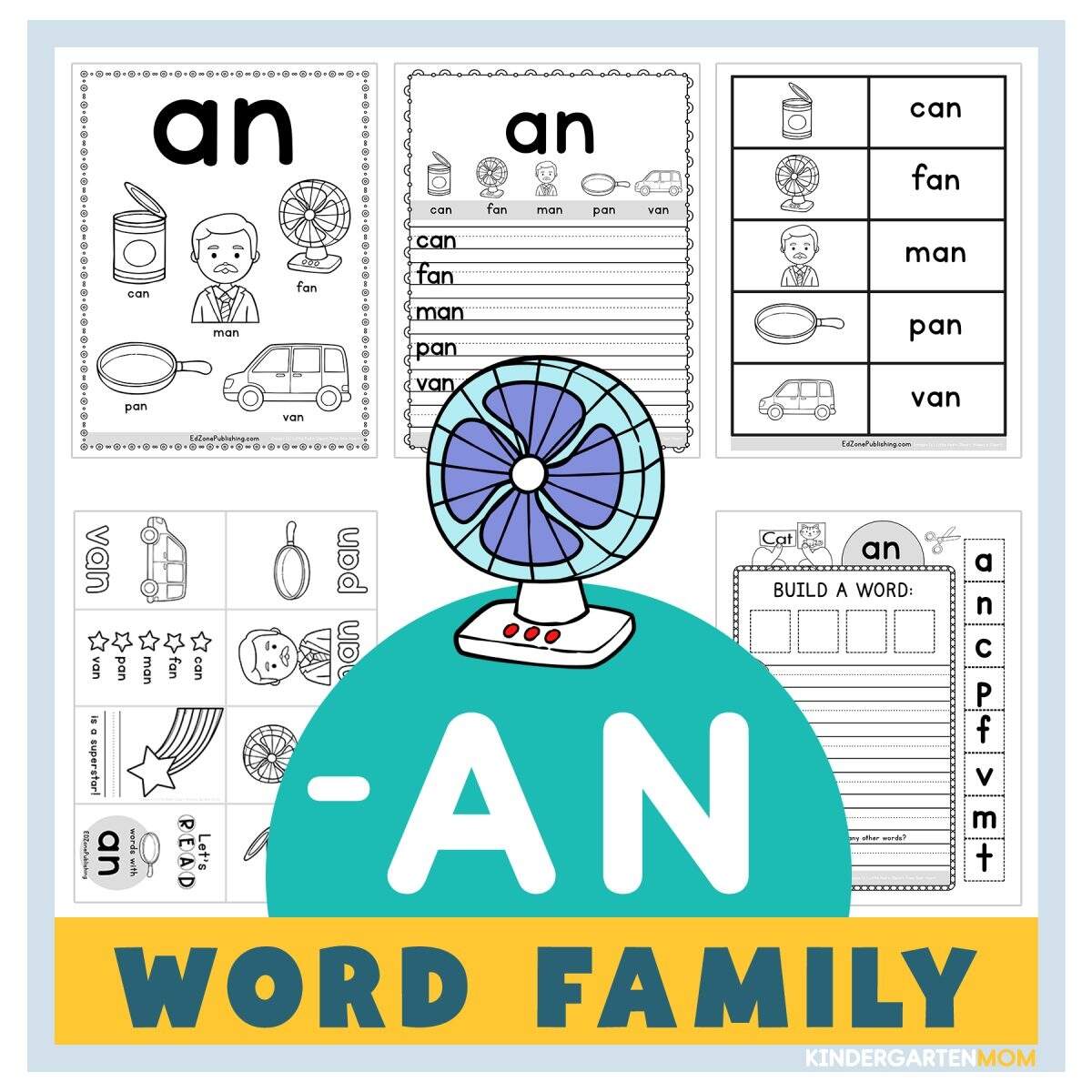 AN Word Family Worksheets Kindergarten Mom AN Word Family Worksheets Kindergarten Mom
