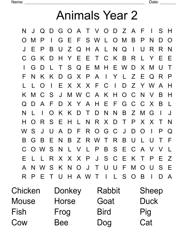 Grade 2 Spelling Words Word Search WordMint