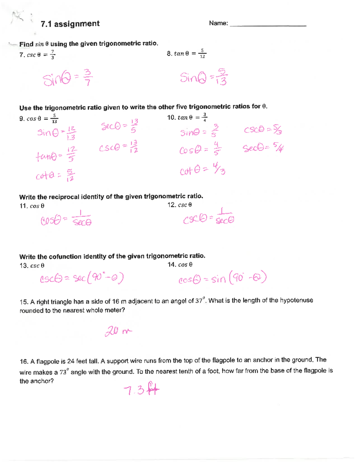 Answer Key For Linear Programming Word Problems II Algebra II Studocu