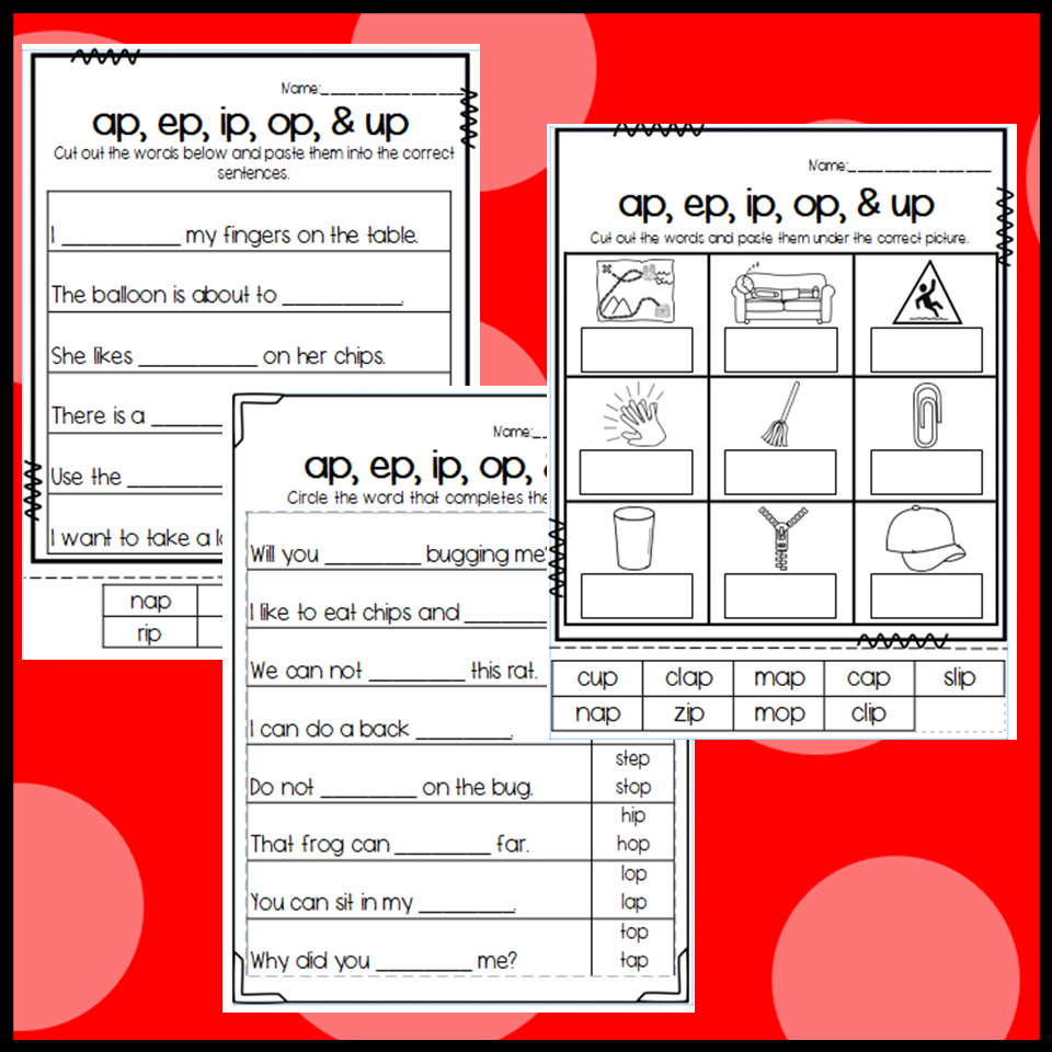 Ap Ep Ip Op And Up Word Family Worksheets Made By Teachers Ap Ep Ip Op And Up Word Family Worksheets Made By Teachers