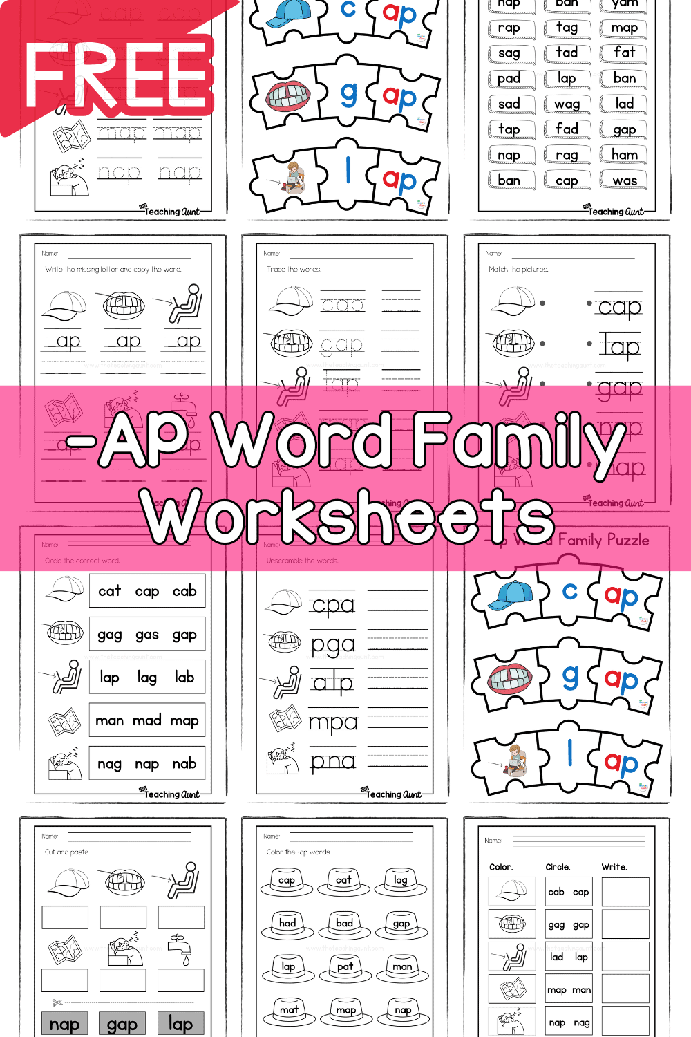 AP Word Family Worksheets The Teaching Aunt Free Ap Word Family Worksheets Teach Prints