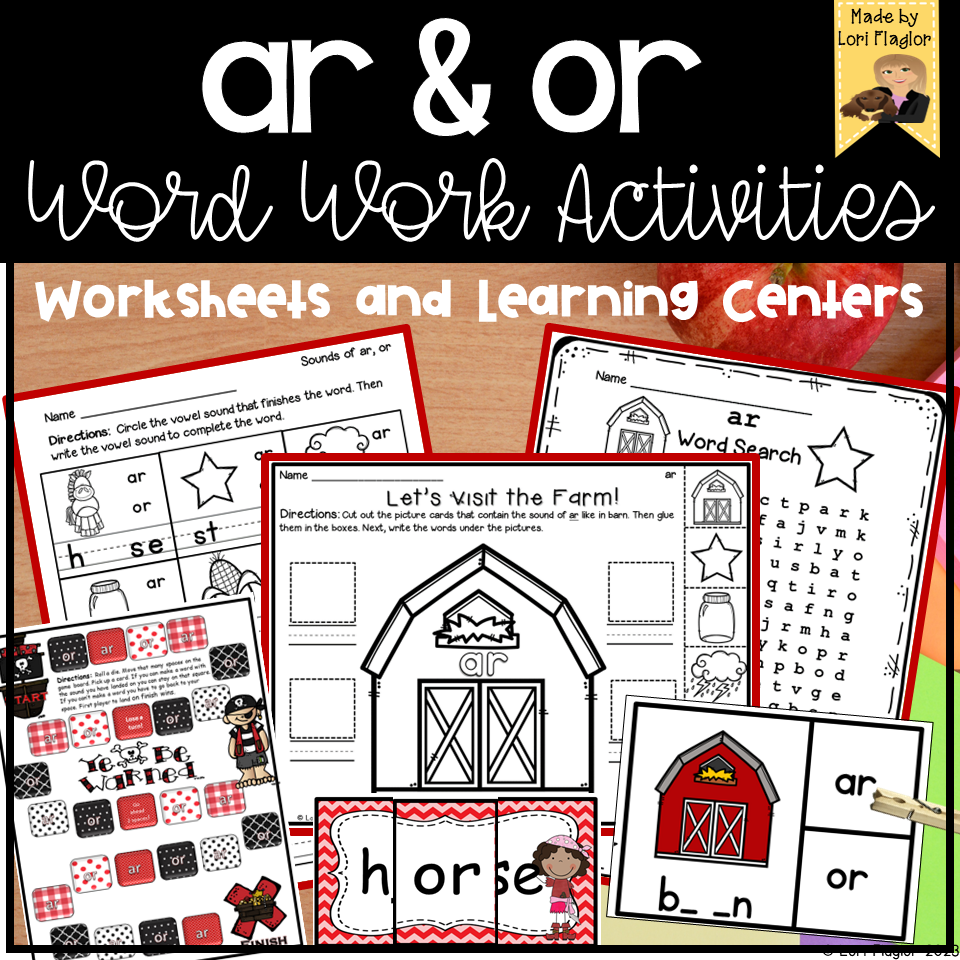 Ar And Or Word Work Activties Made By Teachers